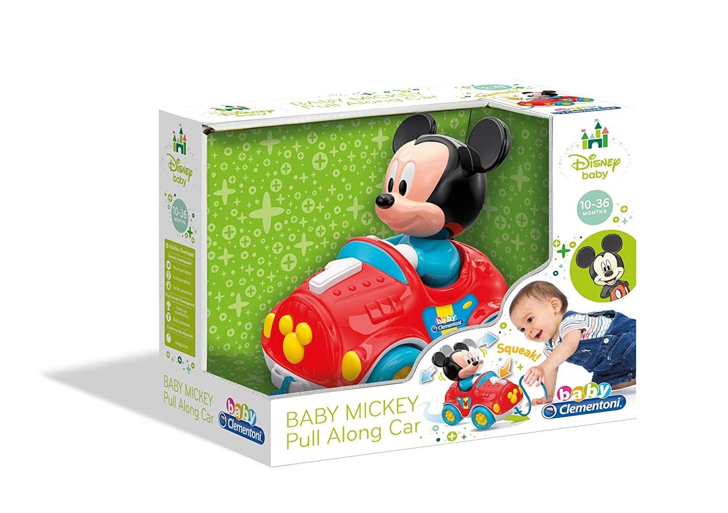 Clementoni - Baby Disney Arrastre Baby Mickey - juguete bebé de Disney a partir de 10 meses (17208)