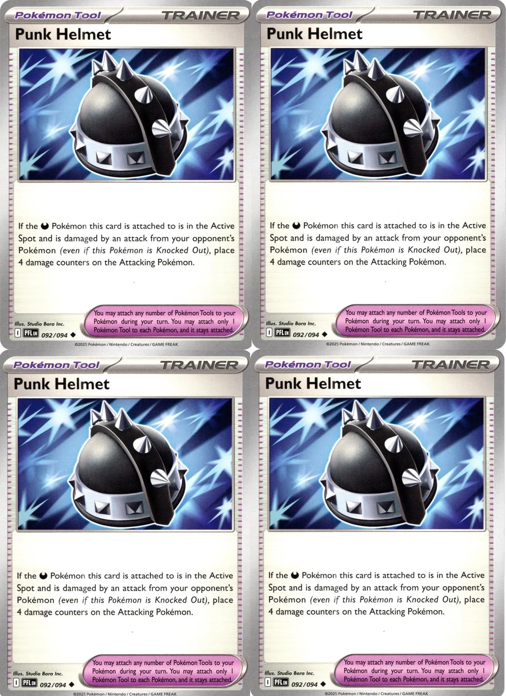 Punk Helmet 092 094 - Phantasmal Flames Pokemon x4 Card Lot Playset