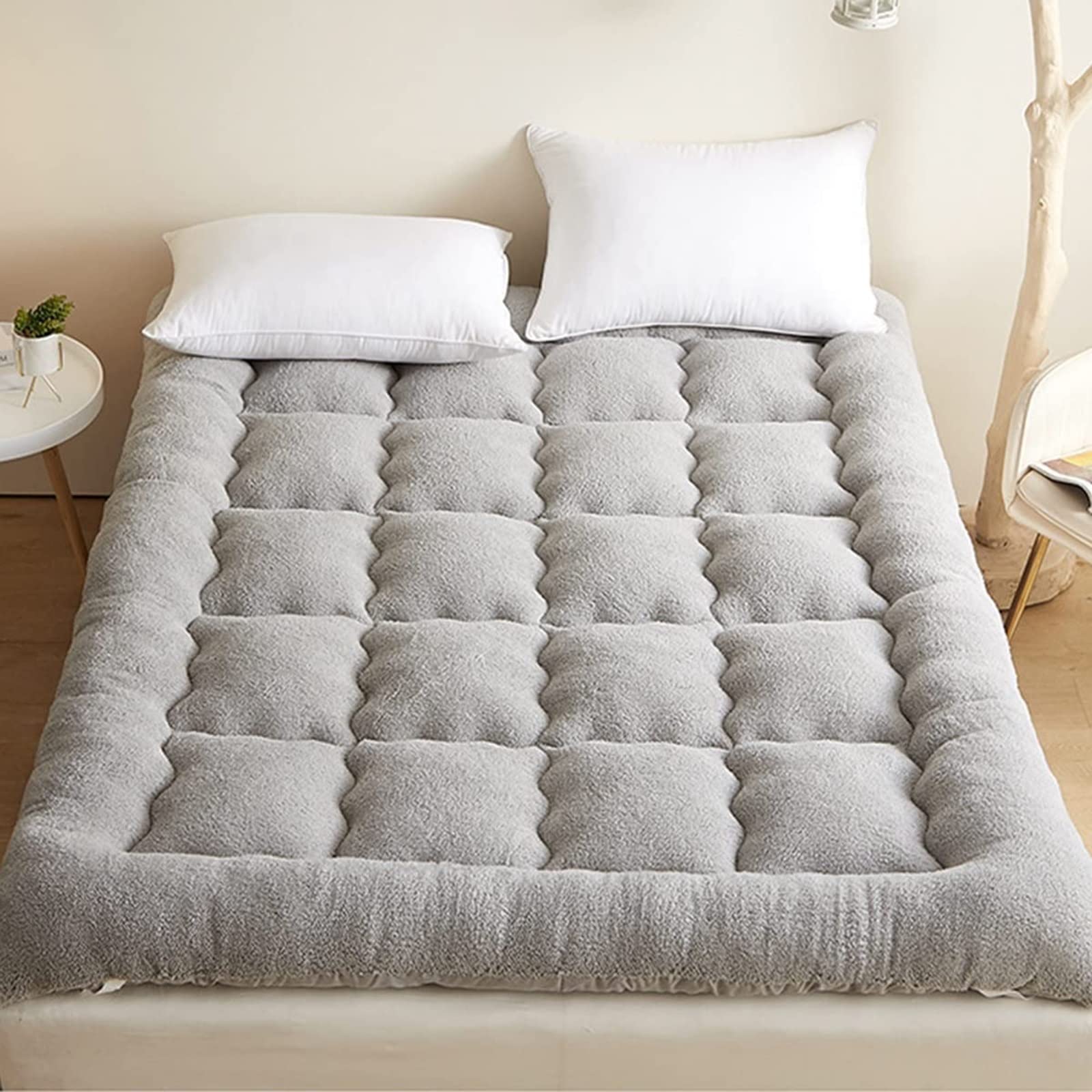 Matelas Sol Matelas Futon Très Épais Tapis De Sol Japonais Traditionnel Tatami Matelas De Couchage De Camping Pliable Enroulable pour Le Dortoir Guest Couch (Couleur : Grey, Taille : 120x200cm)