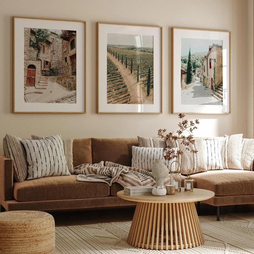 Ltjiajuypd Frameless Photography Italian Country Wall Art Landscape Prints Canvas Farmhouse Decor(50X70cm-3Pcs)