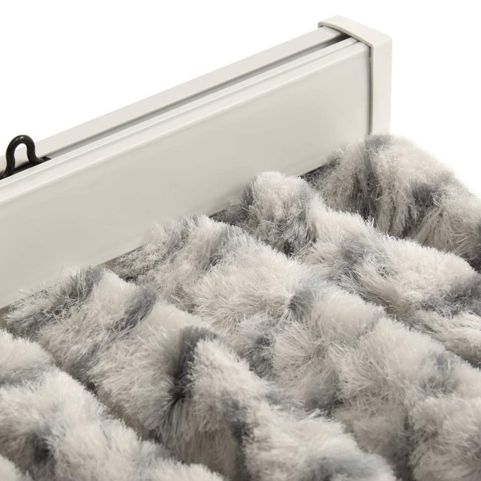 Tidyard Moustiquaire pour Chambre, Cuisine, Salon Gris Clair et Gris foncé 90x220 cm Chenille