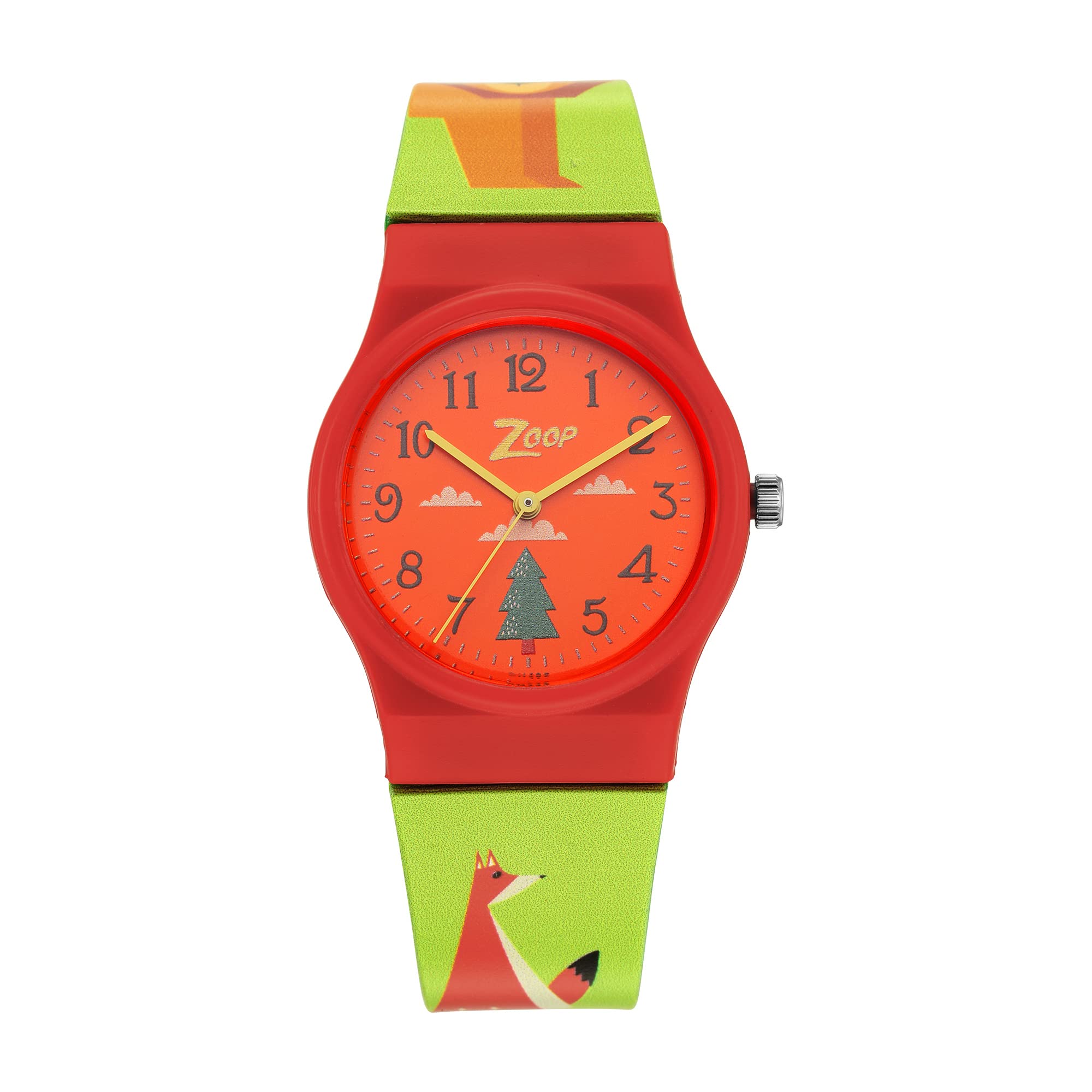 TitanZoop Analog Watch with Orange Dial & Green Strap for Girls Kids, from House of Titan
