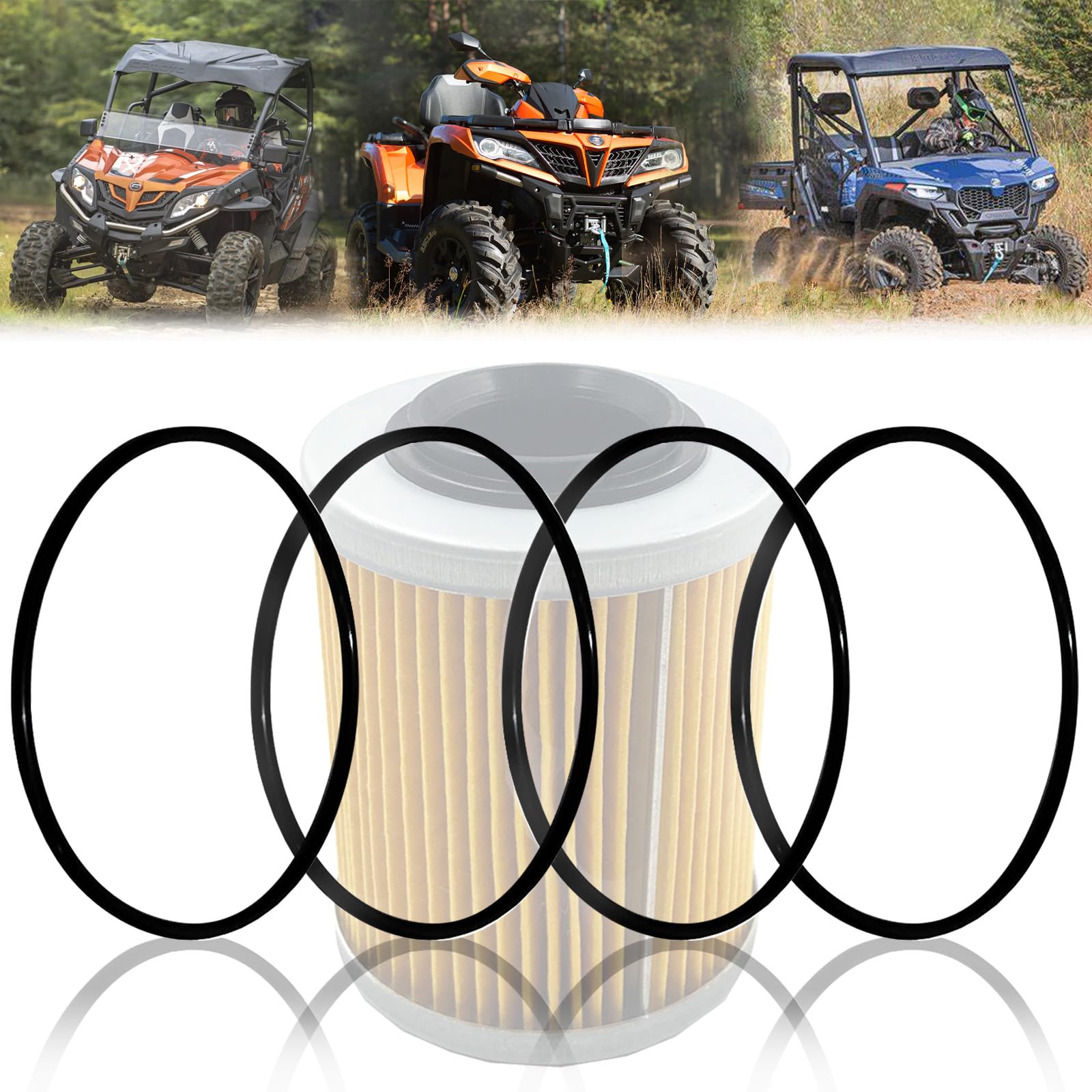 QYMOTO CFMOTO Oil Filter Cover Seal O Ring for UTV ATV CFMOTO Cforce Zforce Uforce 400 500 600 800 900 950 1000 Accessories OEM 0800-014003(4 Pack)