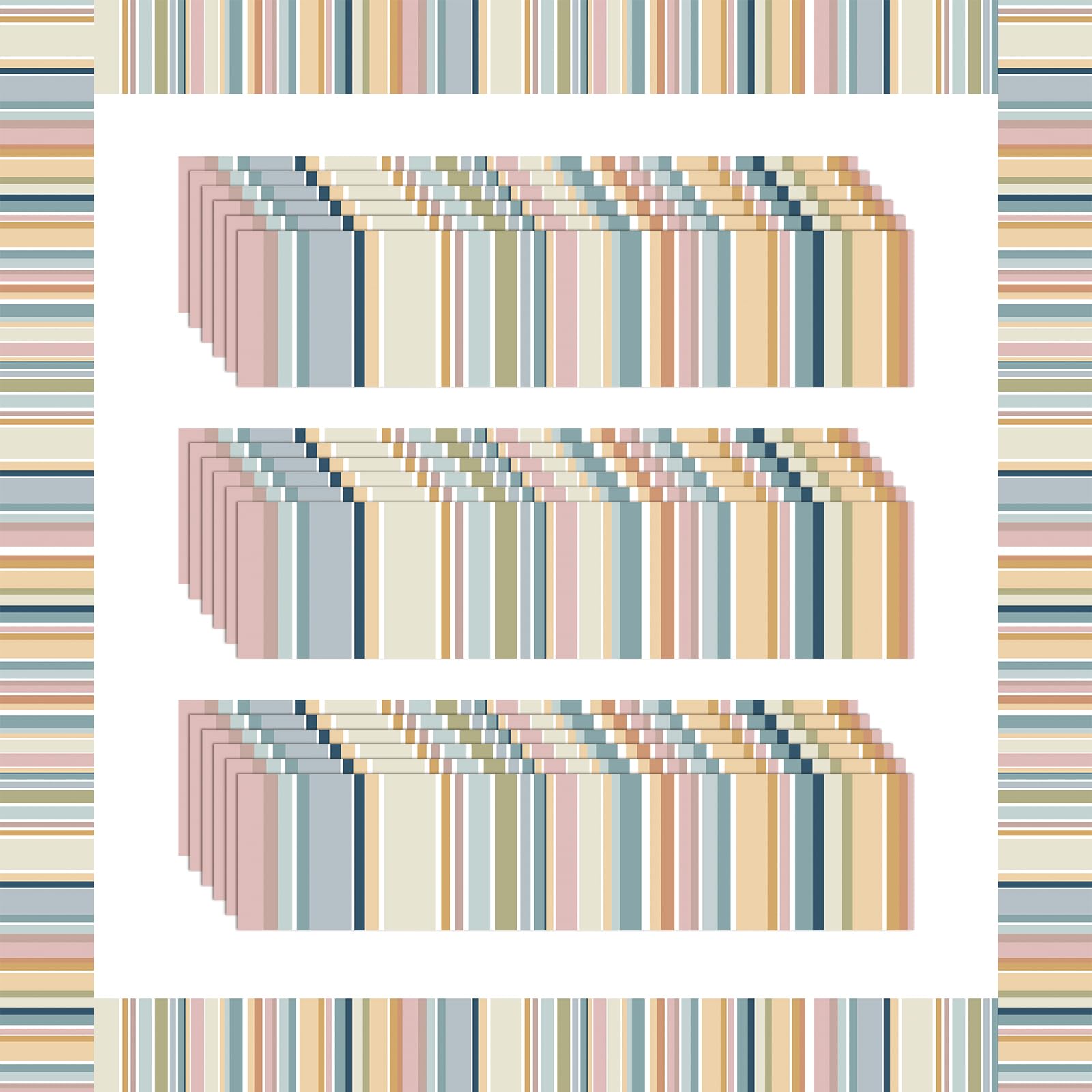 Containlol Classroom Borders for Bulletin Board, 118 ft Boho Stripes Scalloped Trim Colorful Bulletin Board Boarders for Home Office Classroom Wall