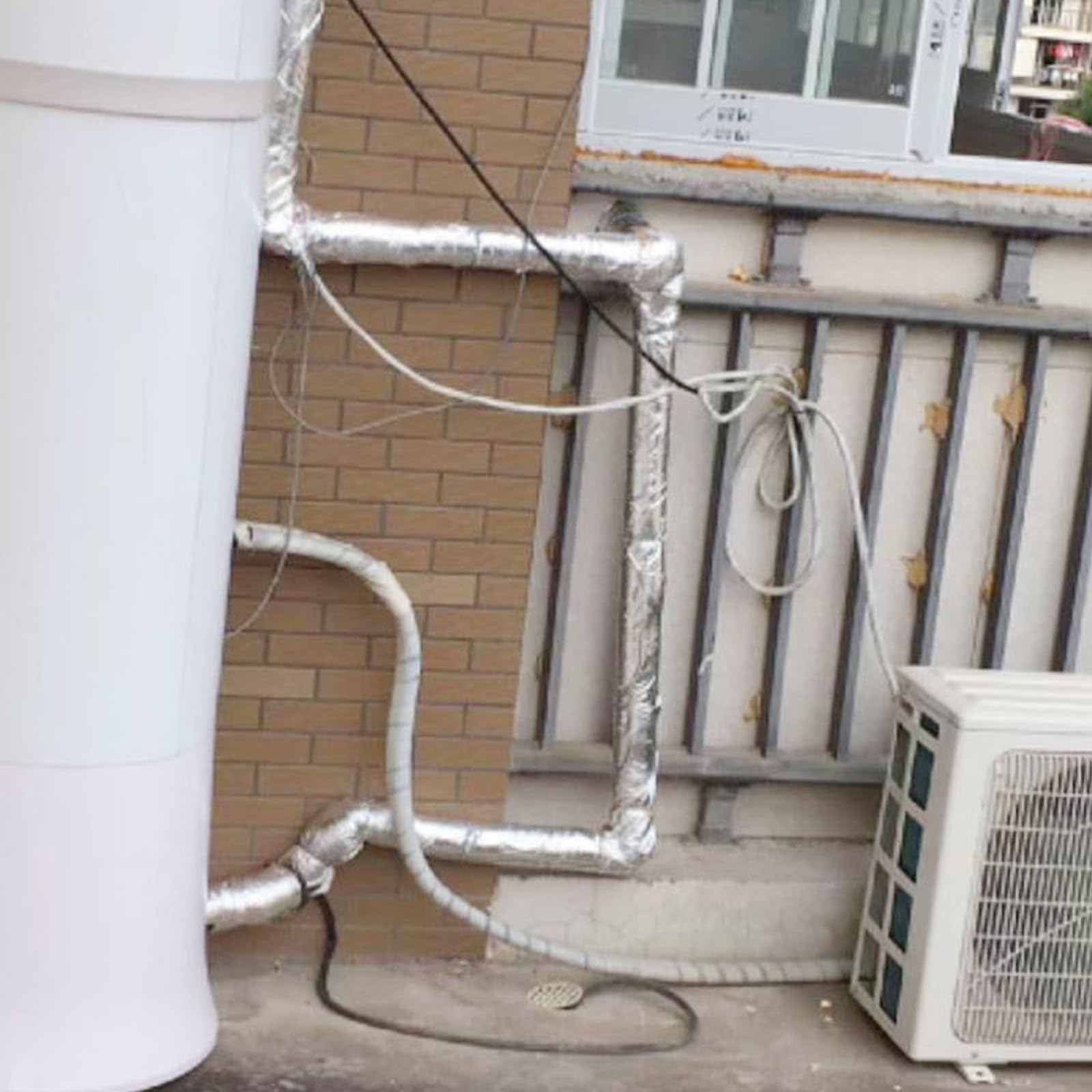 1.0m Aluminiumfolie-Isolationsrohr, Heizungsrohr Rohrisolierung Isolation, Dicke 30mm, ID 22mm-219mm, Heizungsrohr Isolierung für Solarklimaanlagen-Warmwasserleitung Im Freien(159mm x 30mm x 1.0m)