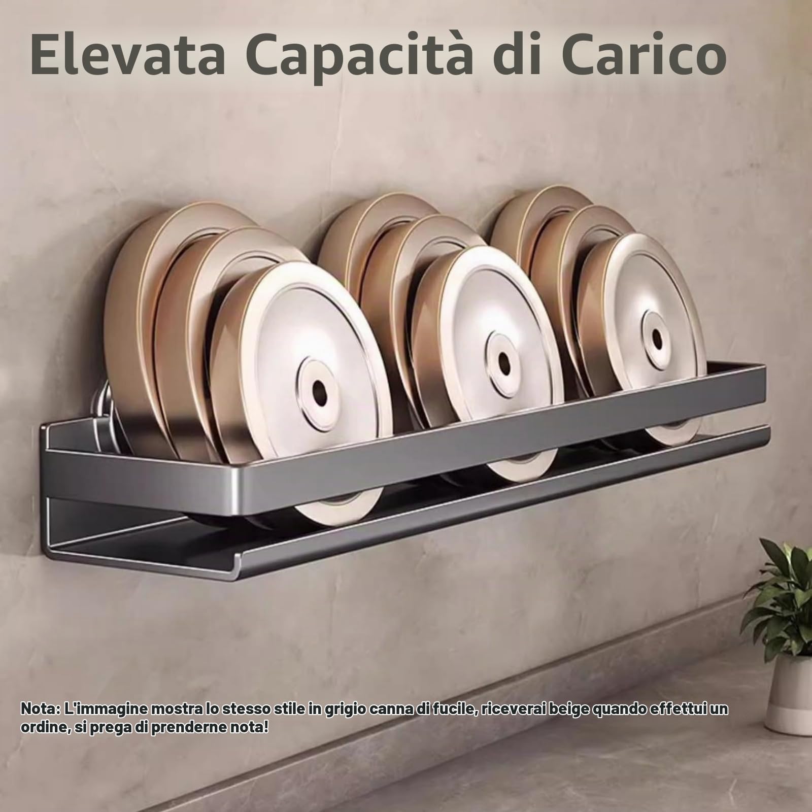 Portaspezie in acciaio inox, confezione da 2, portaspezie da parete, 30 cm, ventosa, mensola cucina per barattoli spezie e condimenti