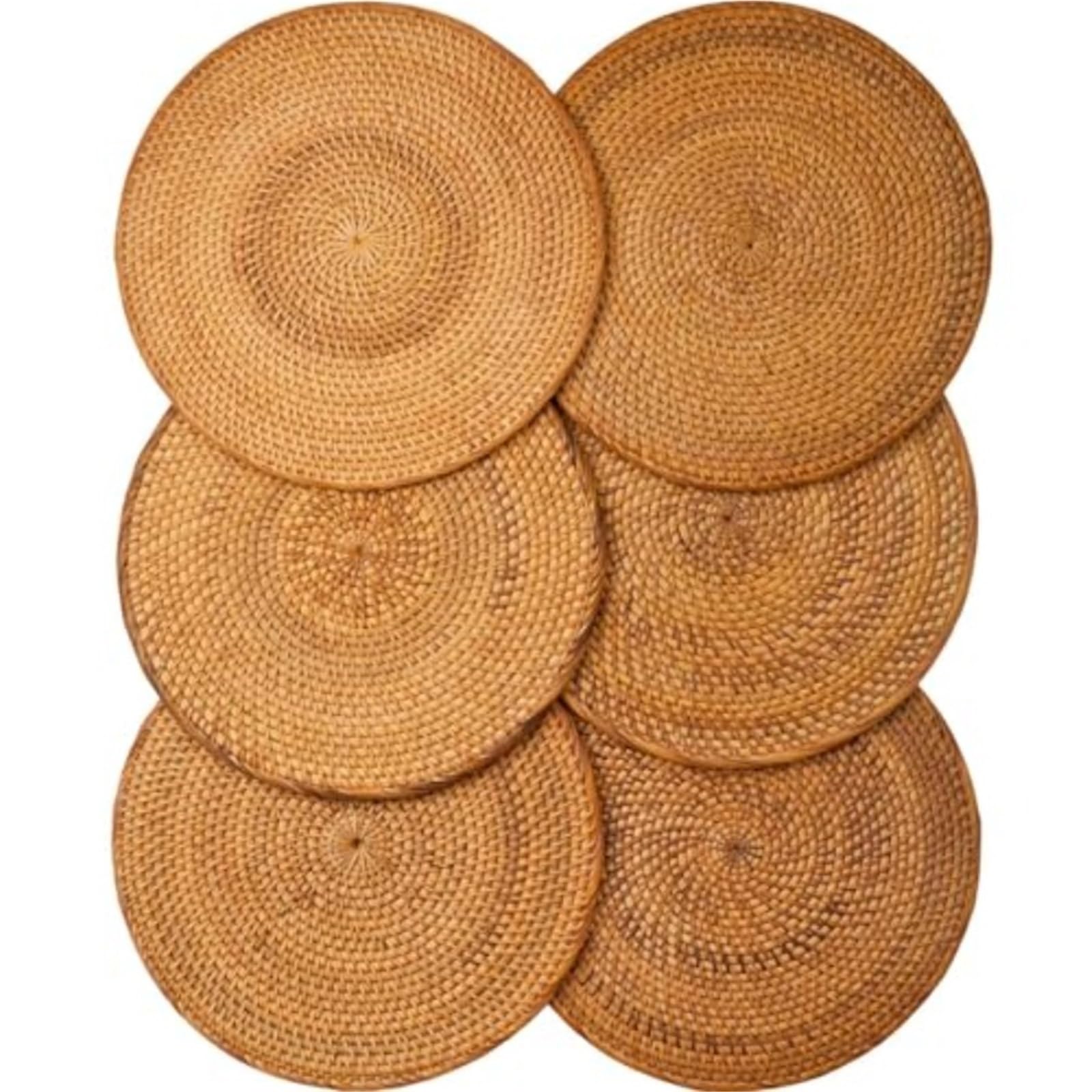 8 Stück Rattan-Tischsets – runde Tischsets Für Tisch | Geräuchert gewebte Tischsets, runde Tischsets – Korbgeflecht-Platzsets for Speiseteller