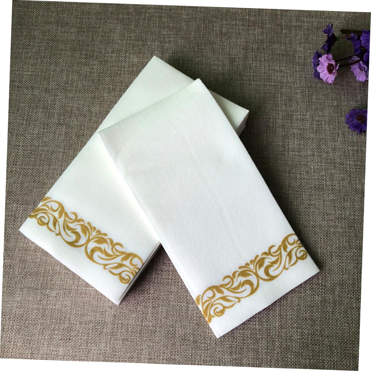 40x30cm Goldbedruckte Papierservietten, 50 Stück, 6-fach