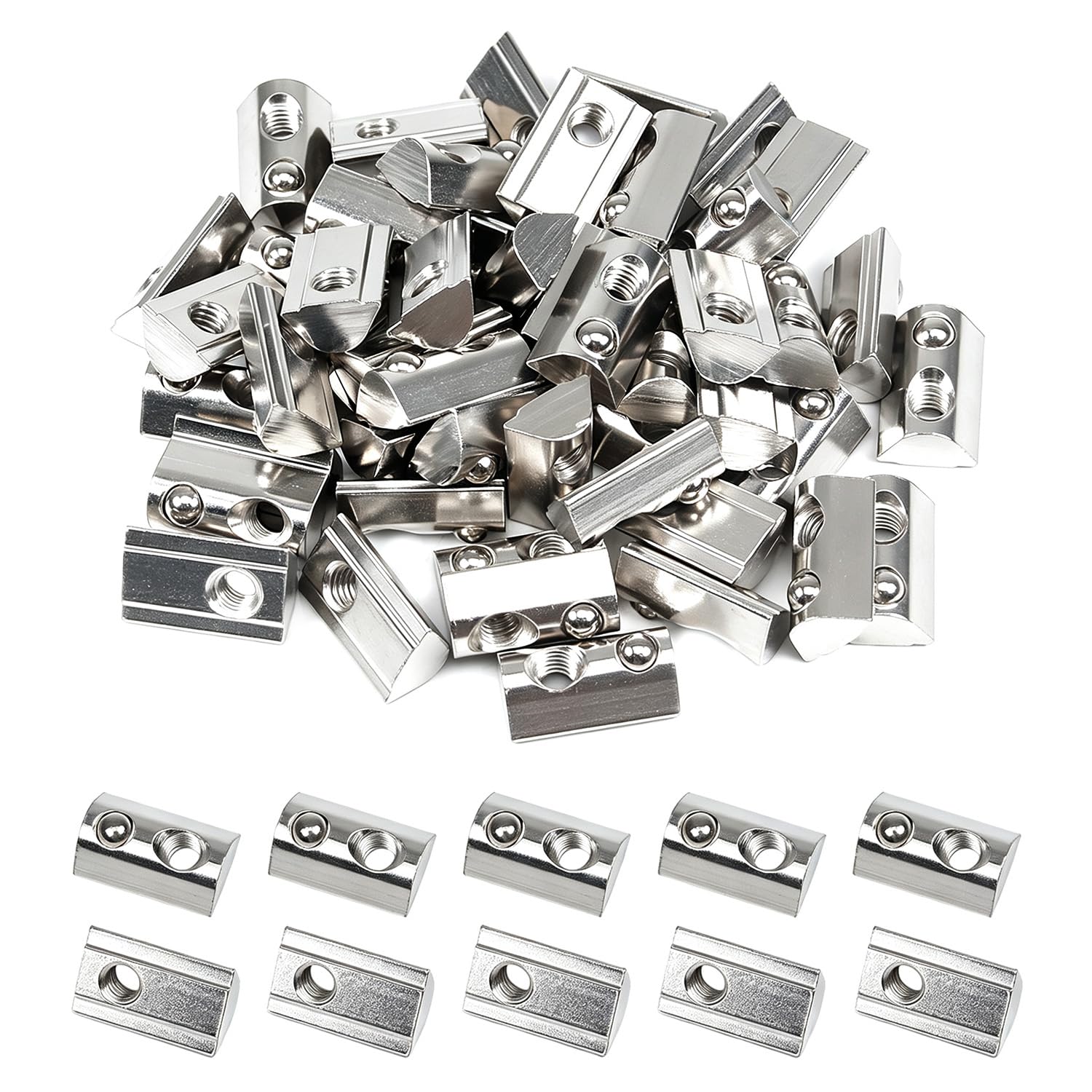 Roll-in T-Nuts - 22 Pack 1/4-20 Steel -7