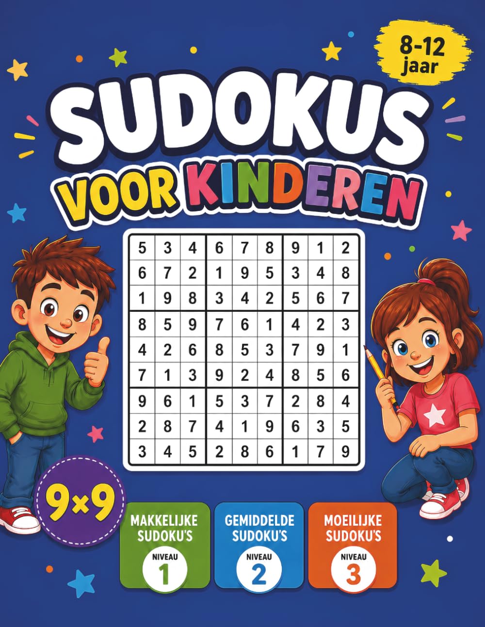 Sudoku voor Kinderen van 8-12 jaar: 204 Sudokus met 9x9 Roosters – van Makkelijk tot Moeilijk, met Uitleg en Oplossingen