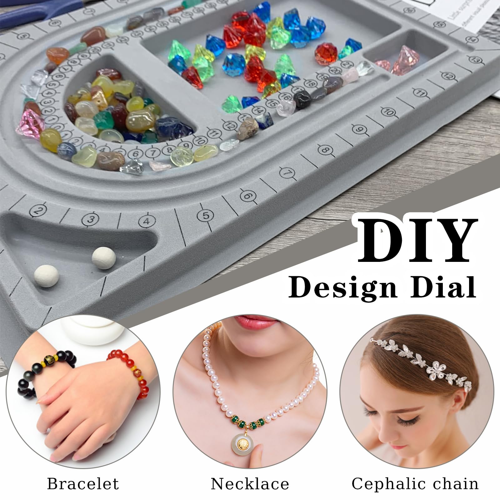 2 Pezzi Vassoio Portaperline Per Creazione Gioielli, Design Board Con Scala, Morbido E Floccato, Per Collane E Bracciali Fai Da Te