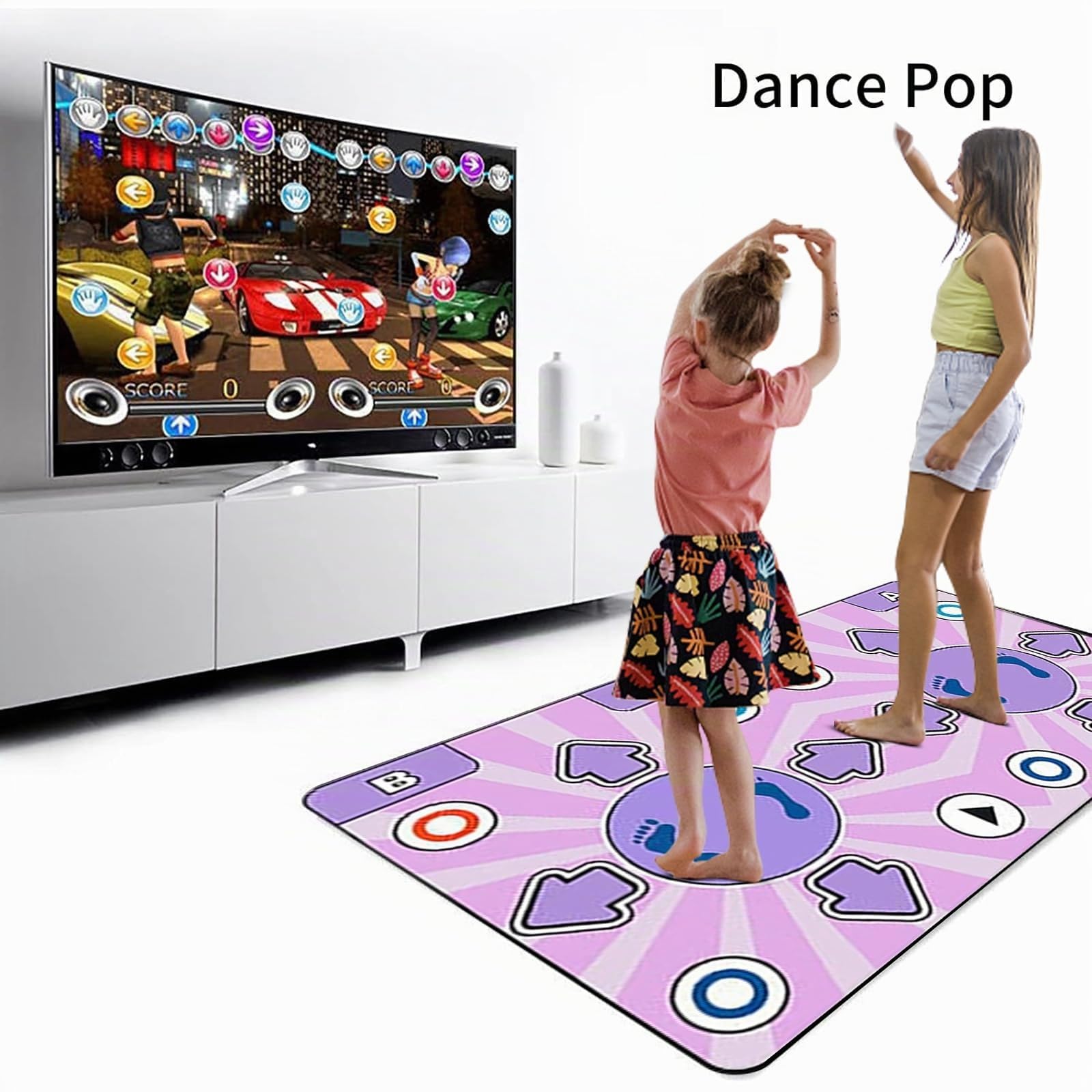 Alfombra De Baile,Alfombra Baile Niña,Alfombra De Bailes Electrónica Con 2 Mandos De Juego,Maquina Recreativa Arcade,Arcade1up,Play Hit,Alfombra Musical,100 Canciones y 65 Juegos (Morado claro)