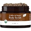 Peppermint Tea Tree Organic Body Scrub - USA Made Sugar Scrub with Natural Ingredients, Moisturizing Body & Foot Exfoliator for Dry and Sensitive Skin, Removes Dead Skin Cells & Reduces Ingrown Hair