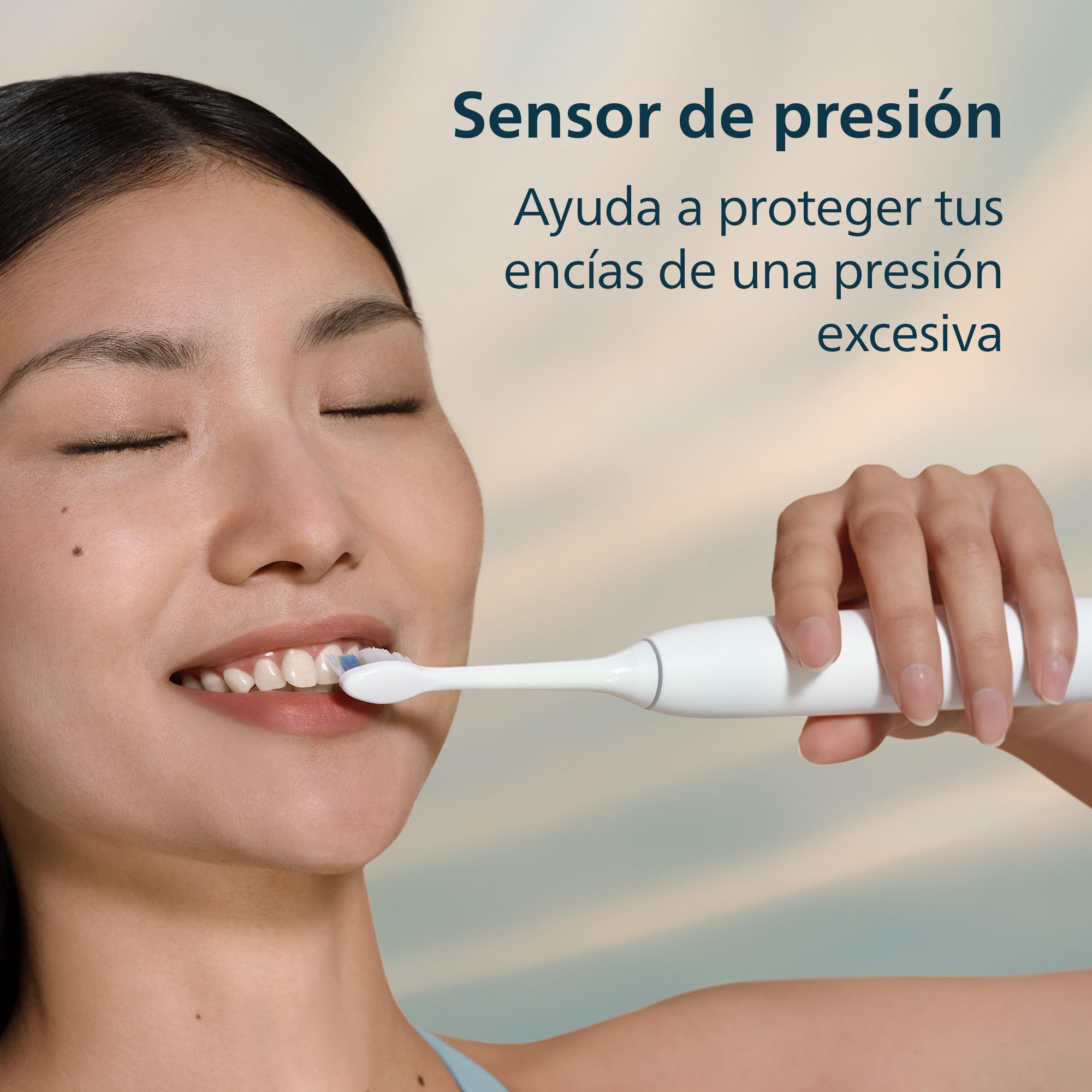 Philips Sonicare 5500 cepillo dental eléctrico, sónico con 2 modos, alerta de presión, EasyStart, SmarTimer y BrushPacer, blanco, modelo HX7110/02 [Nueva Tecnología]