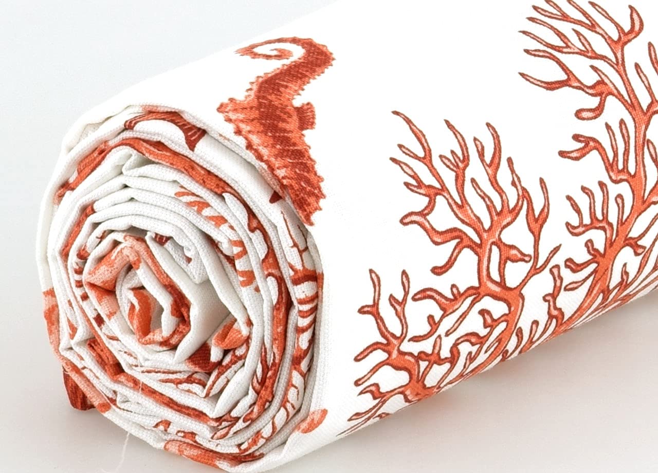 BIANCHERIAWEB Granfoulard Überwurf 180 x 280 cm, Überwurf aus 100% Baumwolle, hergestellt in Italien, Sofaüberwurf oder Tagesdecke für Einzelbett, Muster Koralle Orange