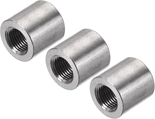 MECCANIXITY Weld Coupling 304 Stainless Steel 1/8 NPT Female Half Threaded Weldable Pipe Fuel Tank Bung Fittings Connector 3Pcs