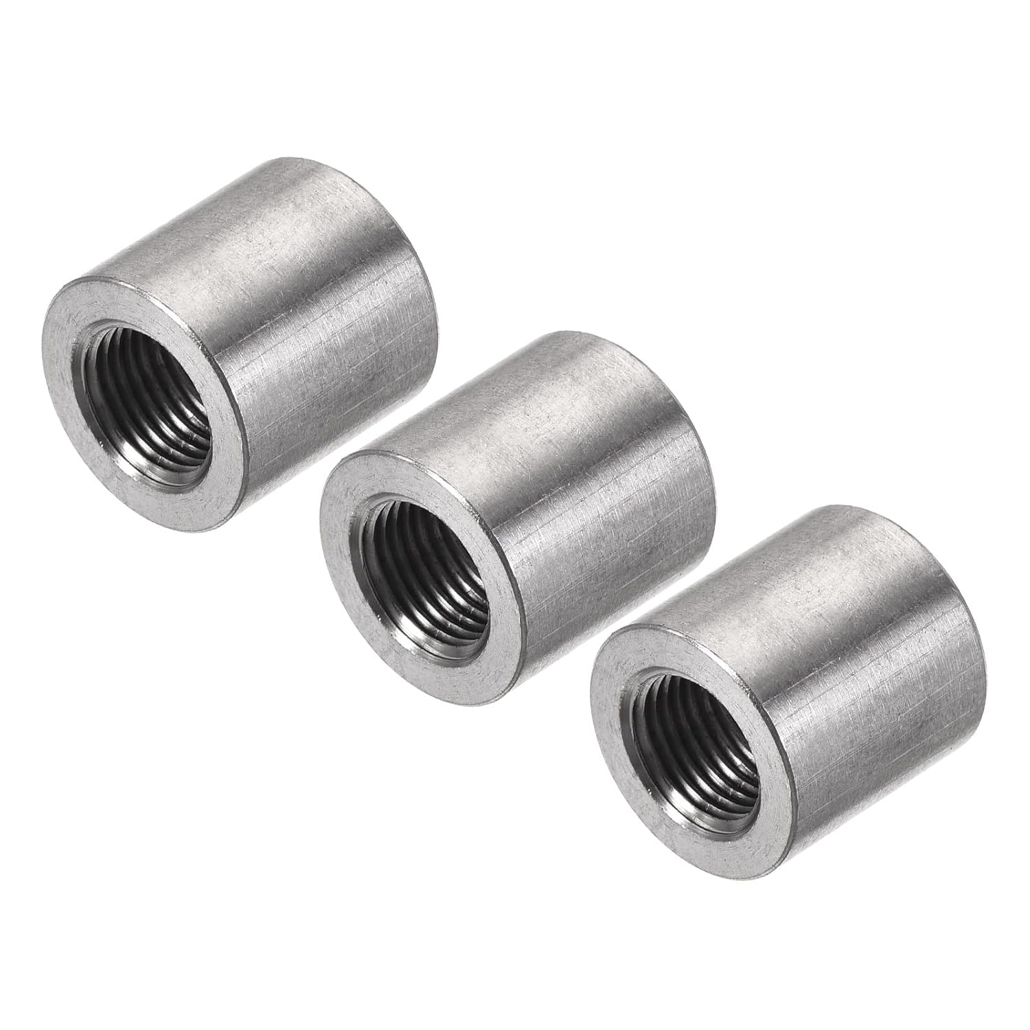 MECCANIXITY Weld Coupling 304 Stainless Steel 1/8 NPT Female Half Threaded Weldable Pipe Fuel Tank Bung Fittings Connector 3Pcs