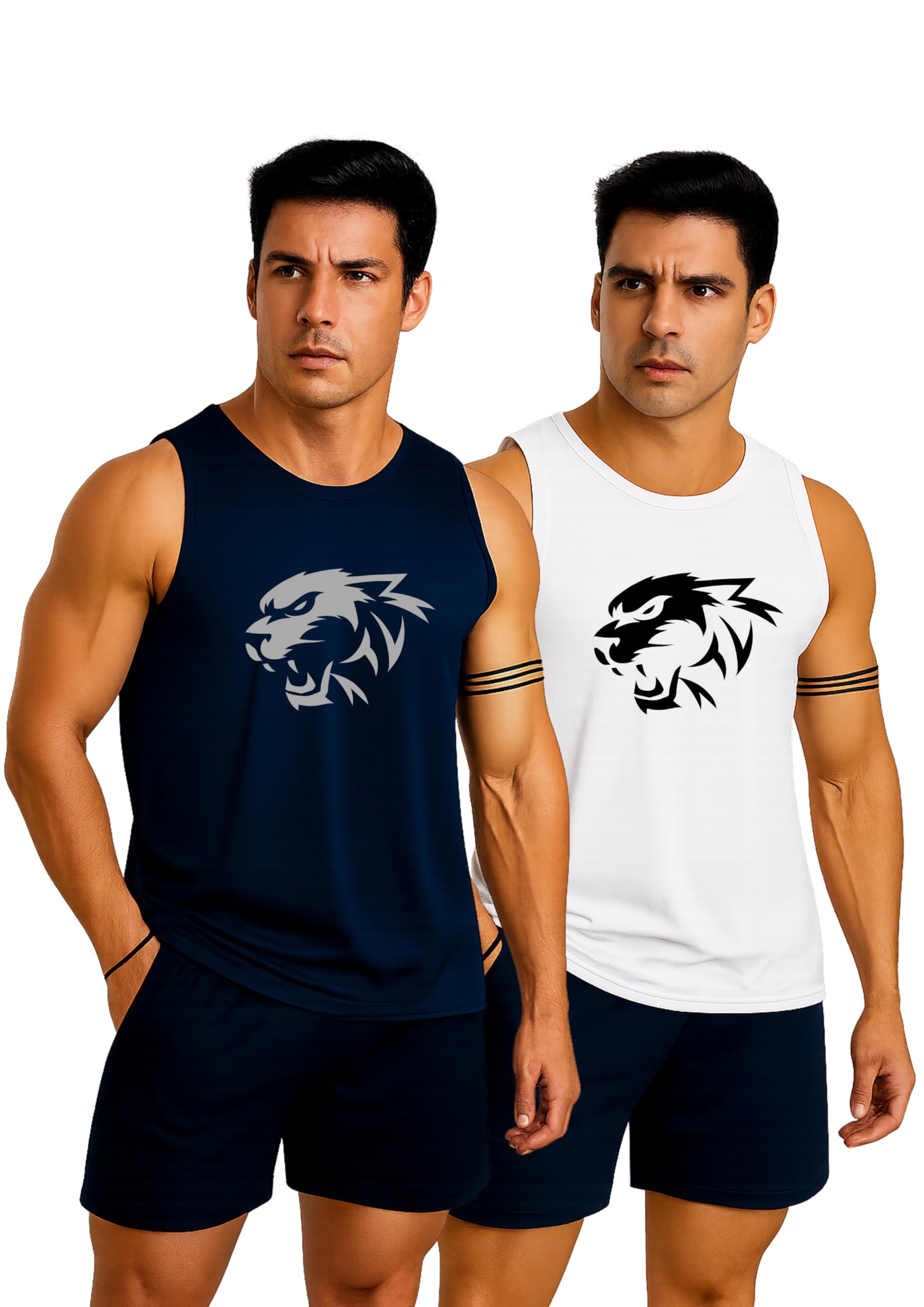 Men's Vest, Baniyan Pack of 2, Multicolour Pack