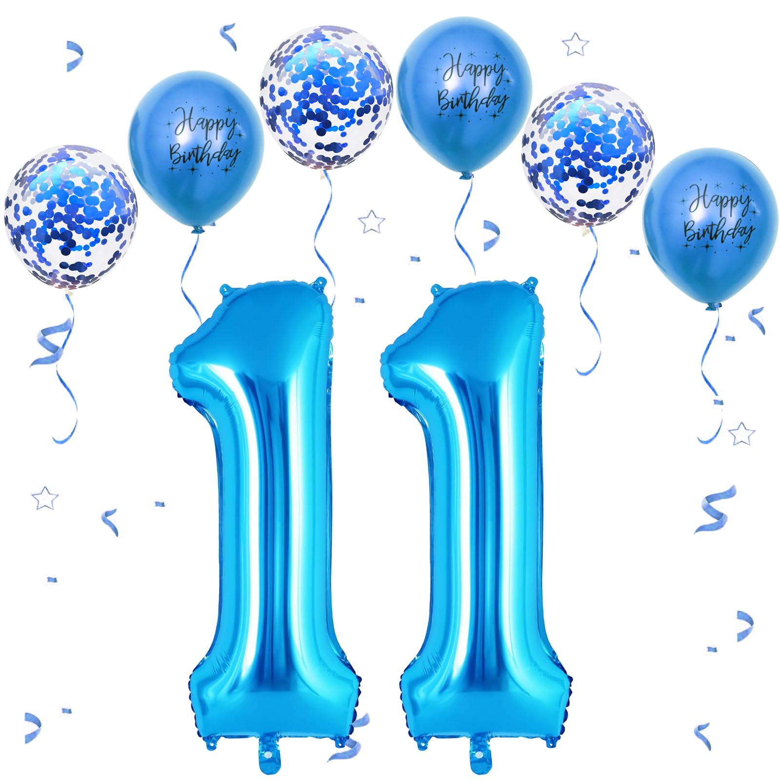 Number 11 Foil Balloon, Blue, 100 cm Foil Balloon, Number 11 Foil Balloon, Birthday Party Decoration — image 1