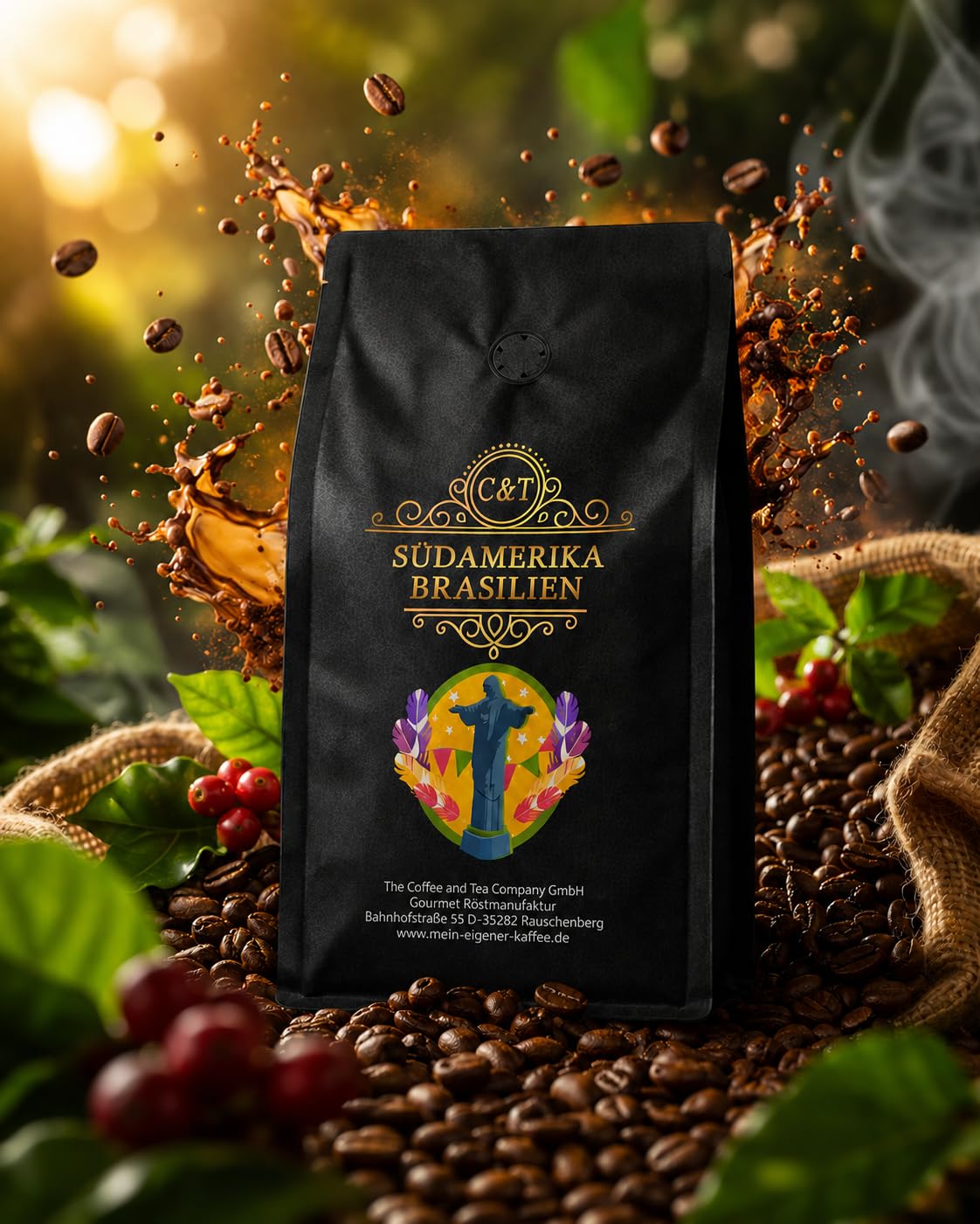 C&T Spezialitätenkaffee aus Brasilien (3x1000g) | Single Origin Kaffee | 100% Arabica Kaffeebohnen | Schonende Trommelröstung | säurearm & frisch geröstet | Schokolade, Nuss & Karamell | Ganze Bohnen