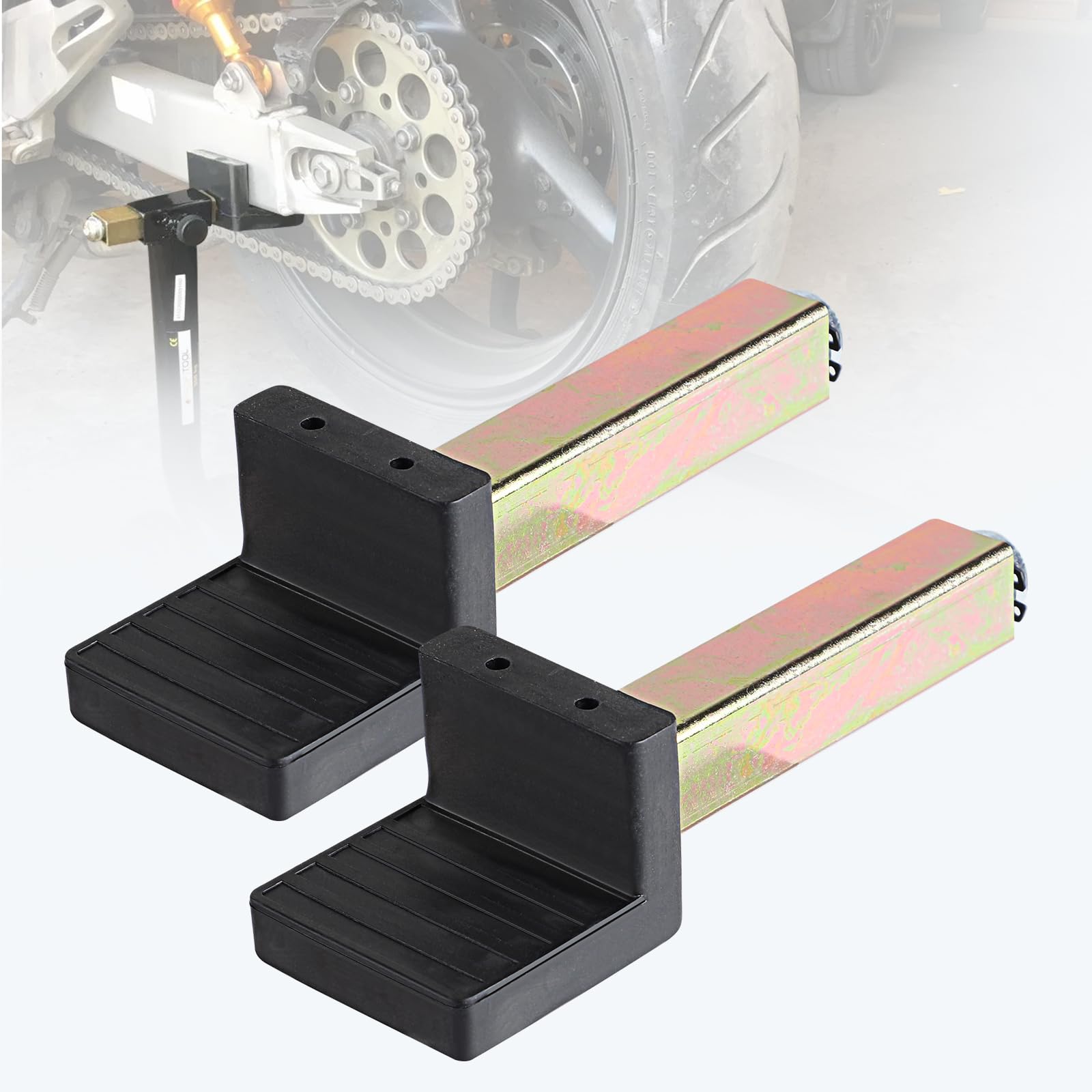 EFUTURETIME 2 Pezzi Adattatore Cavalletto per Cavalletto Moto Posteriore Universale 20 X 20 X 118 mm, Manutenzione Del Garage, Pulizia Della Moto, Forma L