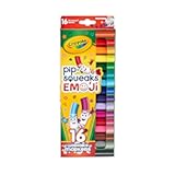 Emoji Pip Squeaks Washable Markers (16ct), Toddler Mini Stamper Marker Set, Coloring Supplies for Toddlers, Gift for Kids