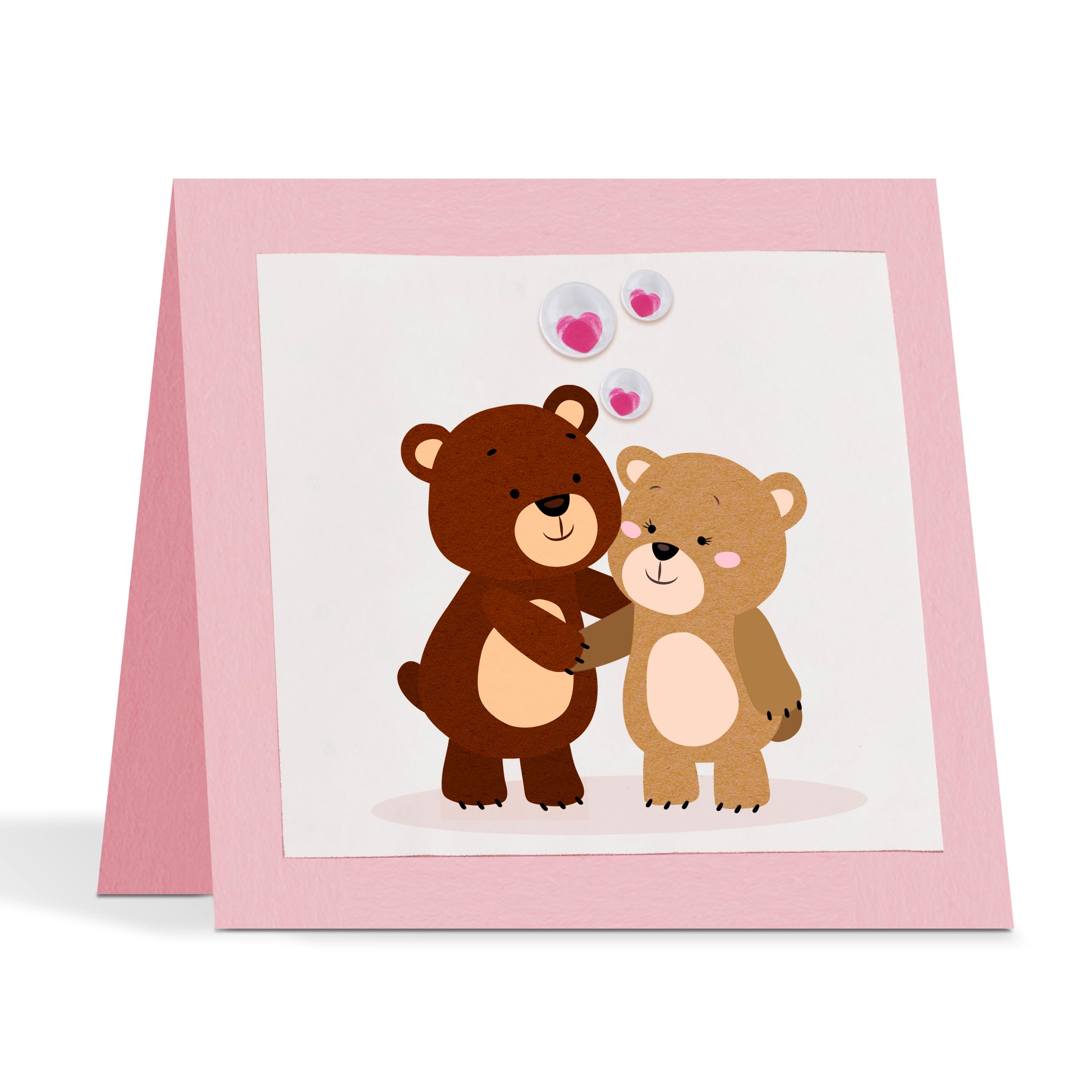 Ursus Wiebeloogjes Met Hartjes – 52 Stuks – Zelfklevend – 4 Maten (10-20 Mm) – Rood En Roze – Knutseloogjes Voor Kaarten, Scrapbooking En Poppen