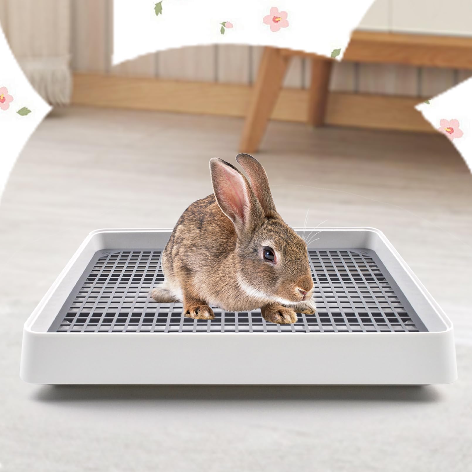 Große Katzentoilette für Käfig, Kaninchenklo, Rost, Toilette mit 10 Stück, rechteckig, Meerschweinchen, Katzentoilette, Katzentoilette für Ratten, Frettchen, Hamster