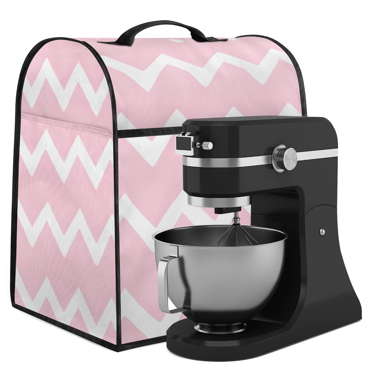 Sabokido Stripes Pink Kitchen Aid Mixer Cover Compatible with 6-8 Quart Kitchen Aid Tilt Head & Bowl Lift, Stand Mixer Cover with Pockets and Handle,