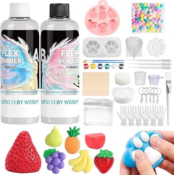 Taba Squishy Making Kit, Resiners 18oz TabaSquishy Kit for Stress Relief Gift Entertainment 11 Ab Squishies Gel Set & Molds for Make Your Own Squishies for Beginner & Adults