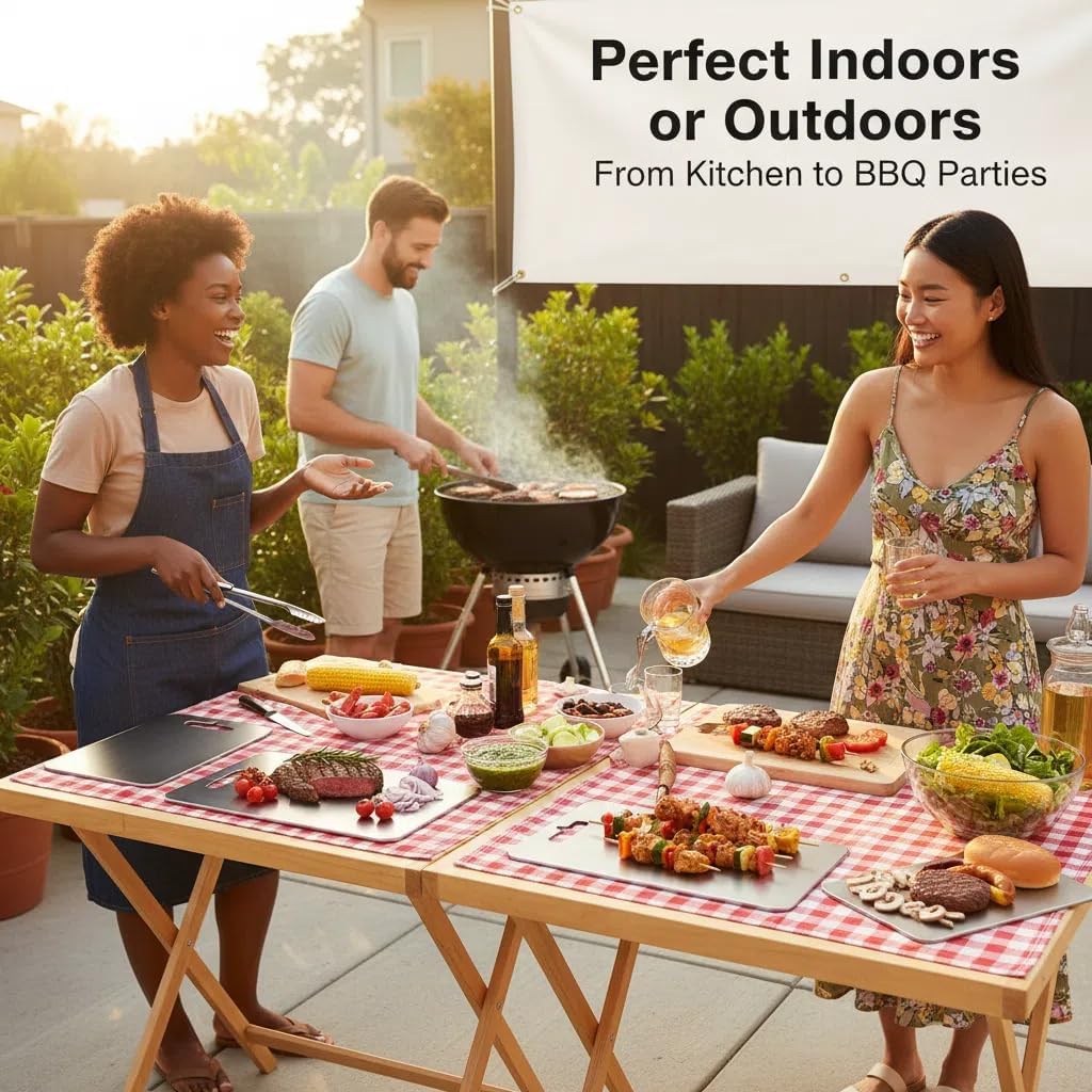 304 Stainless Steel Cutting Board Durable Chopping Surface (large)