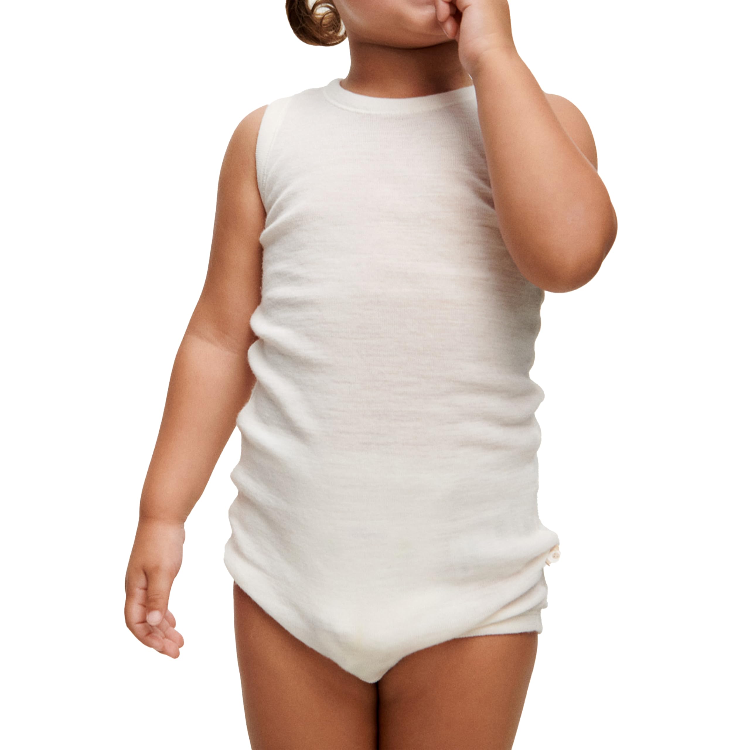 DILLING Baby Bodysuit Without Sleeves - Organic Merino Wool Nature 92