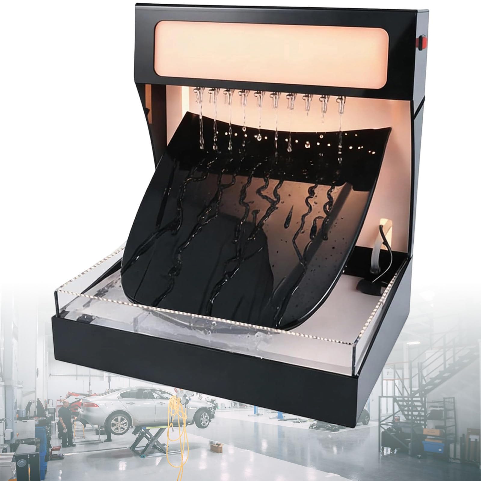 NYANS Hydrophobic Testing Machine, Film Water Repellent Performance Display, Hydrophobic Coating Tester with LED Light, for Car Paint Protection Films Metal-Orange