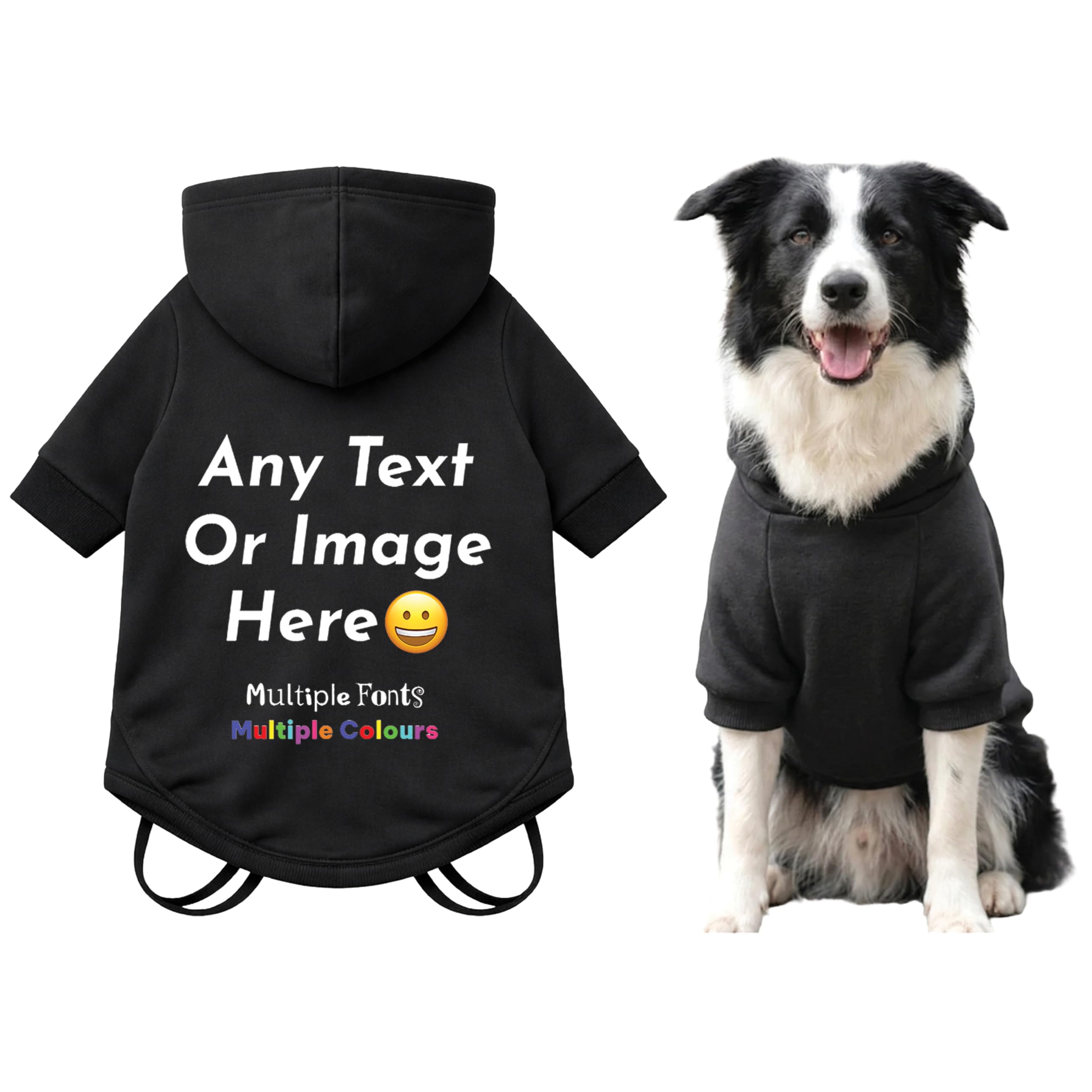Personalised Dog Hoodie Custom Pet Hoody with Text Logo Image Name Print Breathable Summer Clothing for Puppy Blk XL