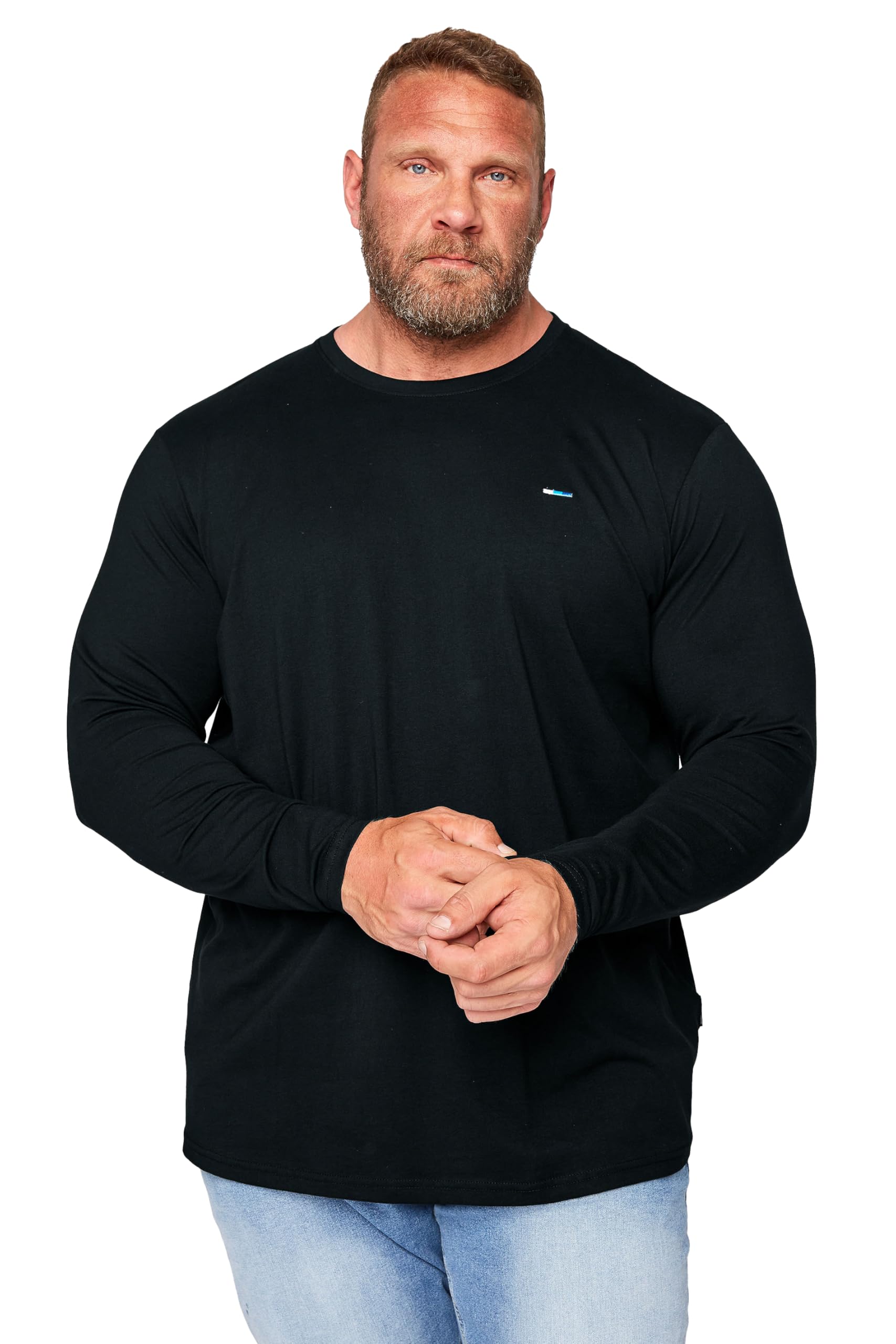 Badrhino Men's Black Big & Tall Core T-Shirt - Plus Size Curve