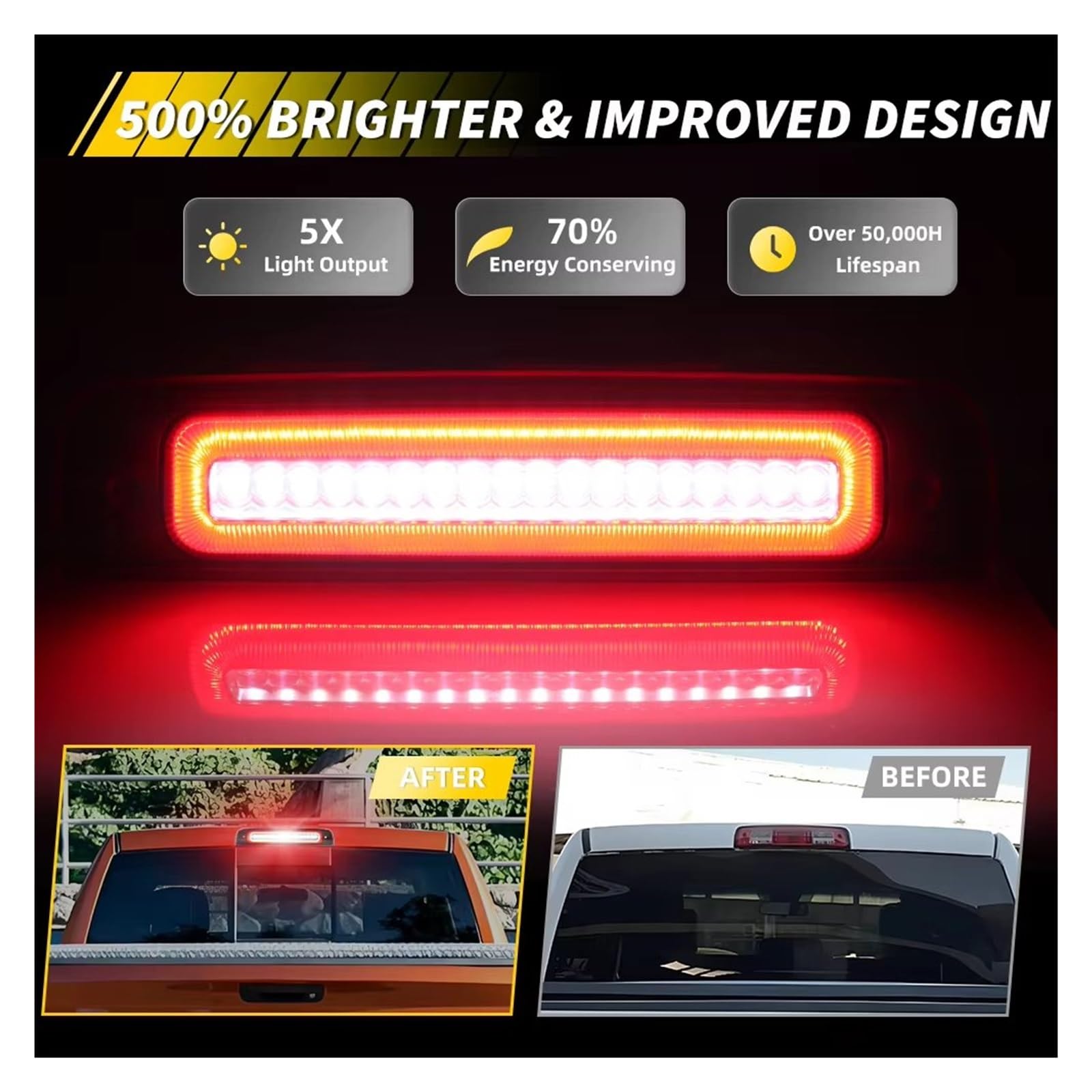 Freno De Alto Nivel Luz Para Dodge Para Ram 1500 2009-2018 Para 2500 3500 4500 5500 Para Laramie 2019 Tercera Luz De Freno Luz Marcha Atrás LED freno Lámpara