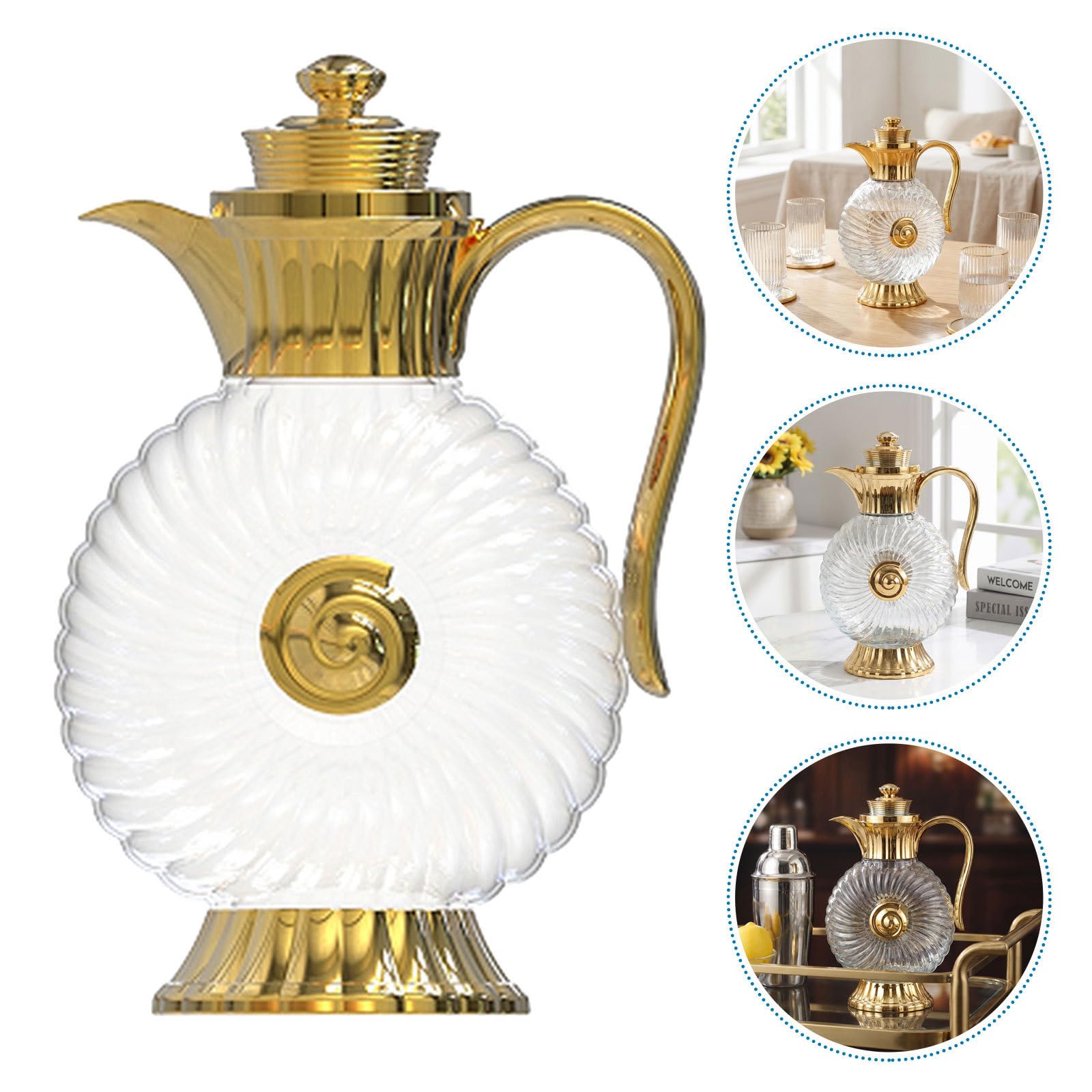 Großer Glaskrug mit 1,8l Fassungsvermögen und Hoher Transparenz im Eleganten Arabischen Stil für Zuhause und Dinnerpartys
