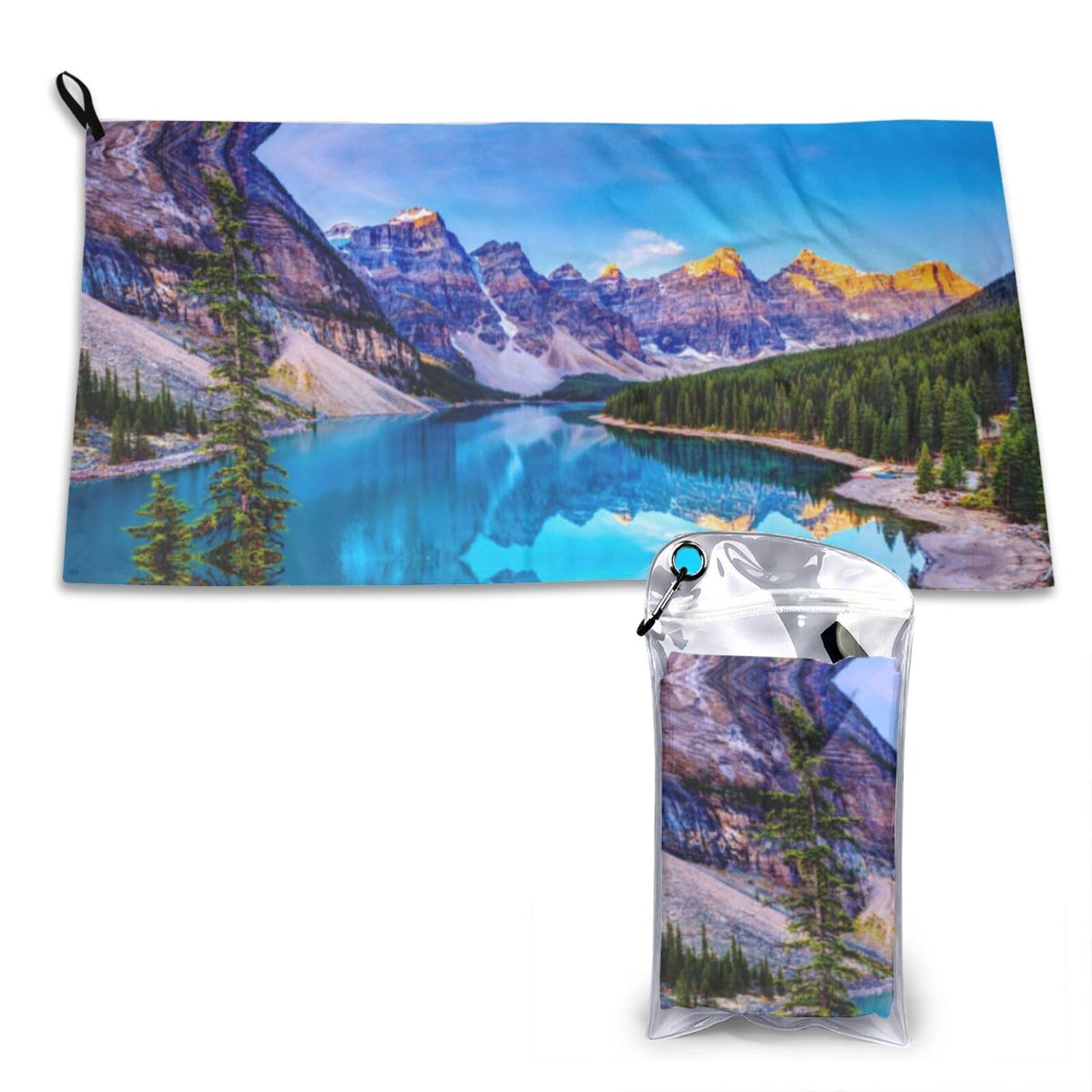 WXWJSHMGC Lake Mountain Landscape Print Cooling Towel, Gym Towel,Cooling Towels For Neck, Soft Breathable Travel Cool Towel,Sports Towels For Gym,Camping