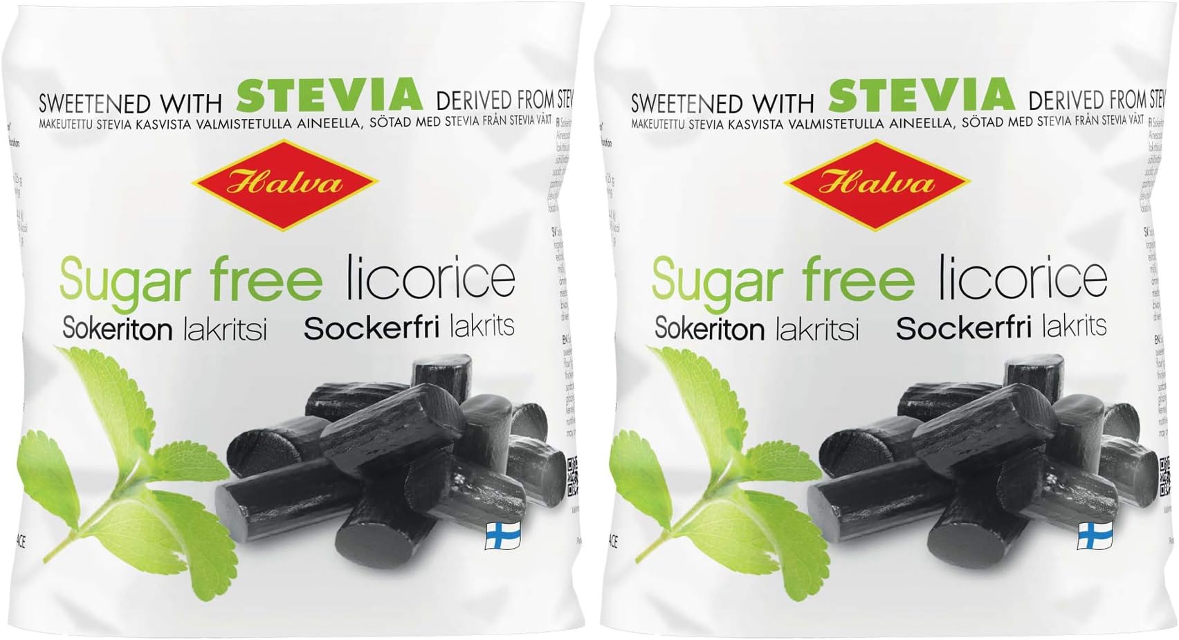 Halva Sugar Free Soft Eating Licorice with Stevia 2 x 90g