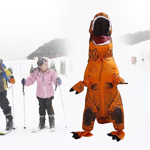 Miniatura 9 de HURRISE Disfraz inflable de dinosaurio, disfraz de T Rex para Halloween