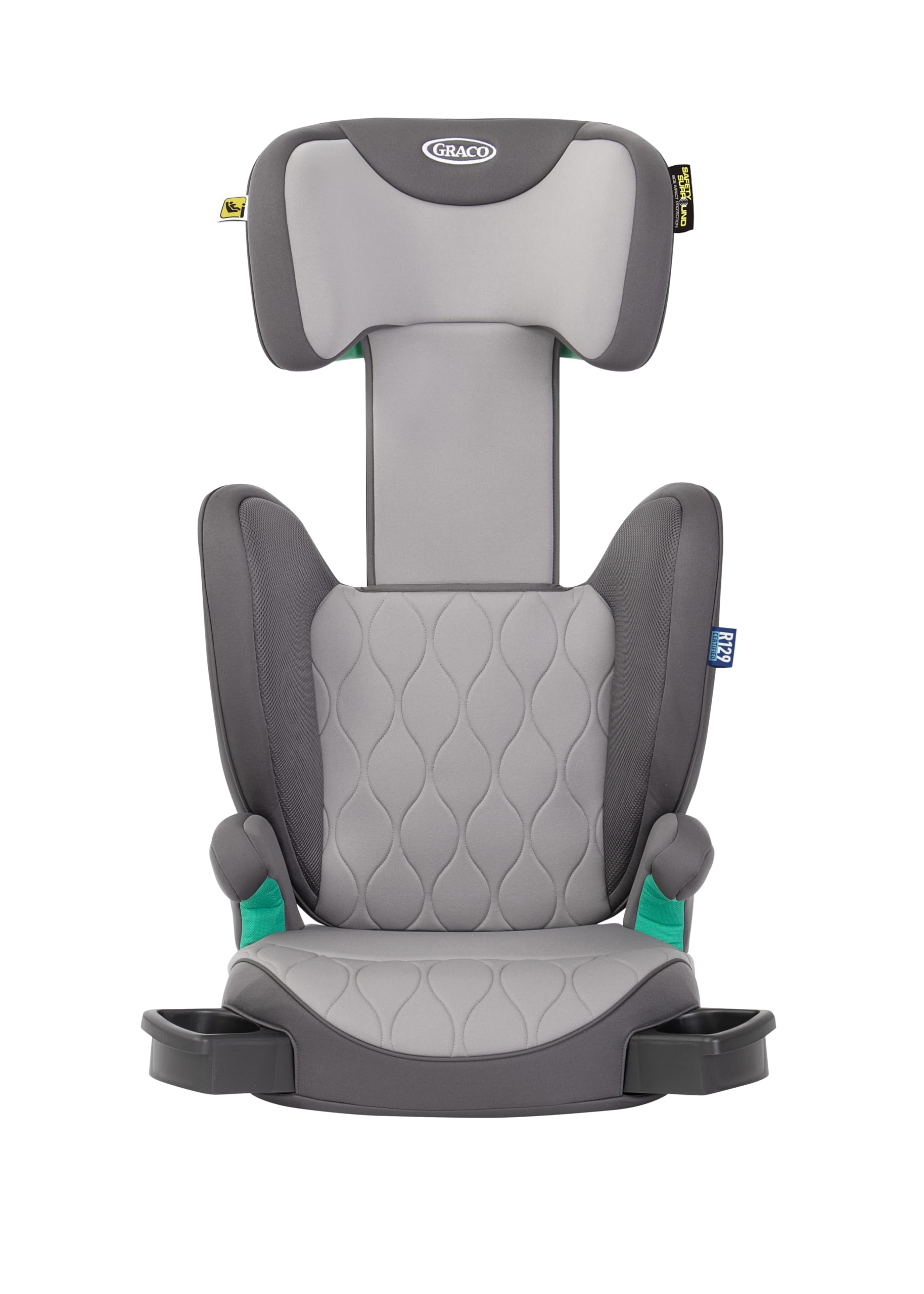 Graco - Affix™ i-Size R129 Elevador con respaldo ISOFIX, de 100 a 150 cm (de 3,5 a 12 años aprox.), color Iron