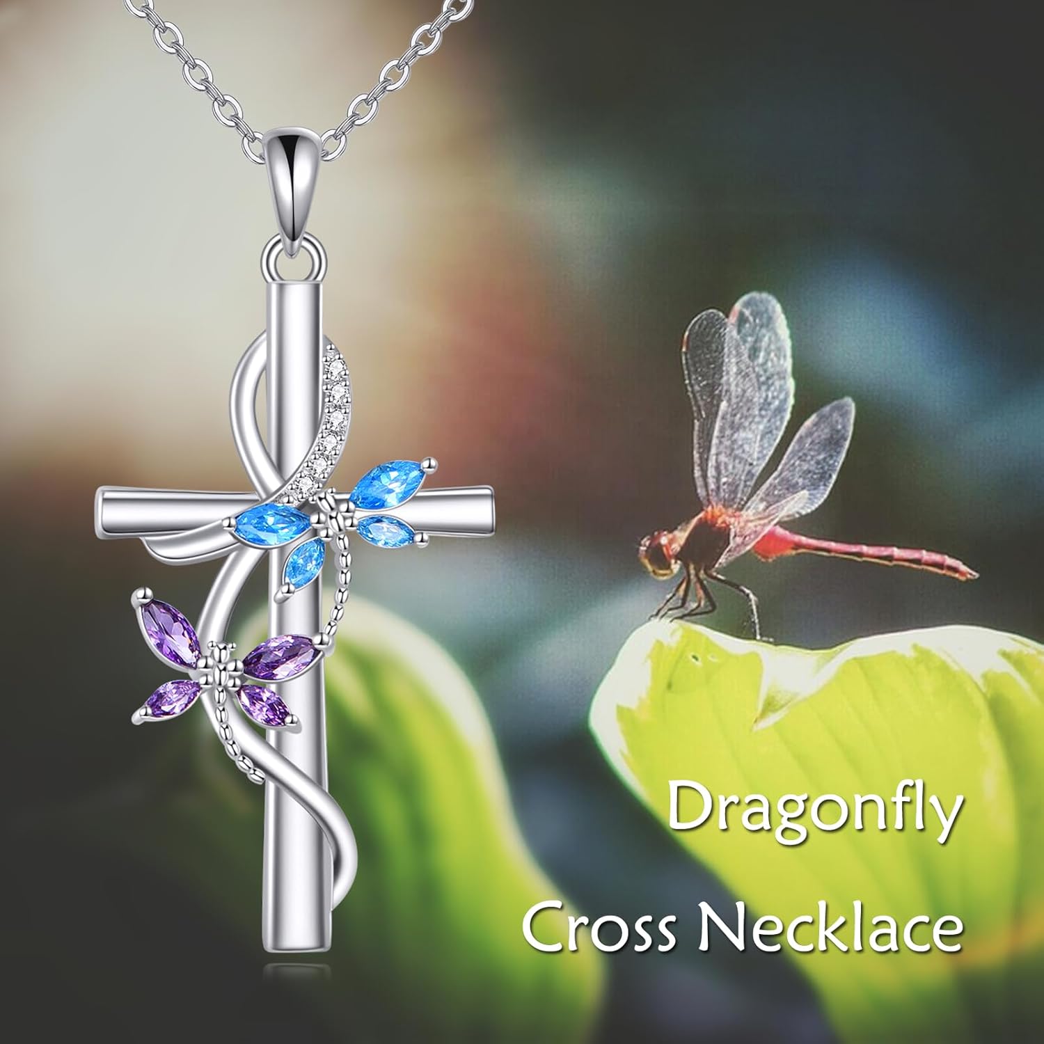 Flower Cross Necklace 925 Sterling Silver Carnation/Rose/Lily/Daisy Cross Necklace Birth Flower Jewelry for Women - Image 5