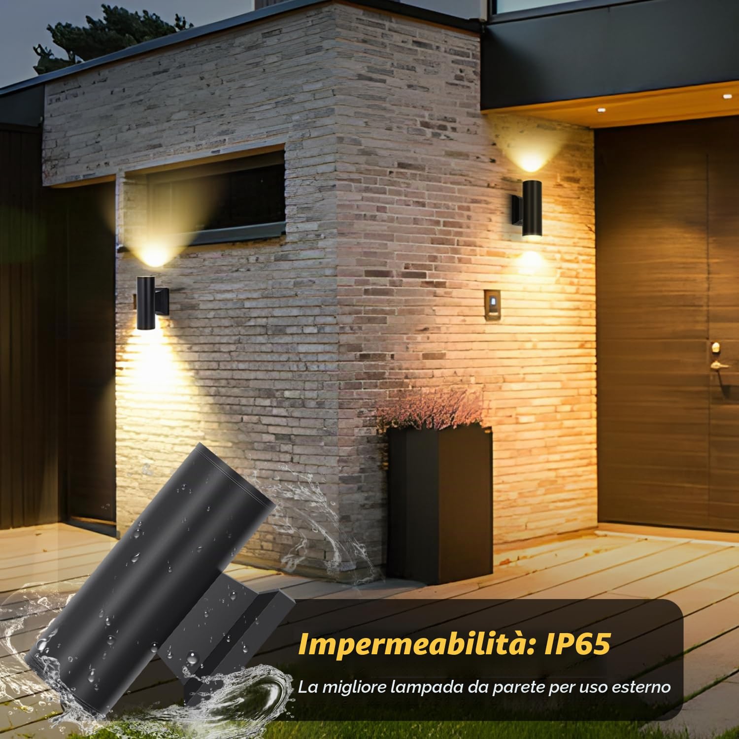 Aigostar Applique LED da Parete Esterno, Lampada da Parete Cilindrico Alluminio GU10, Impermeabile IP65 Luce Esterno, per Patii, Giardini, Corridoi, Balconi,Vialetti, Lampadina non inclusa(12 pacchi