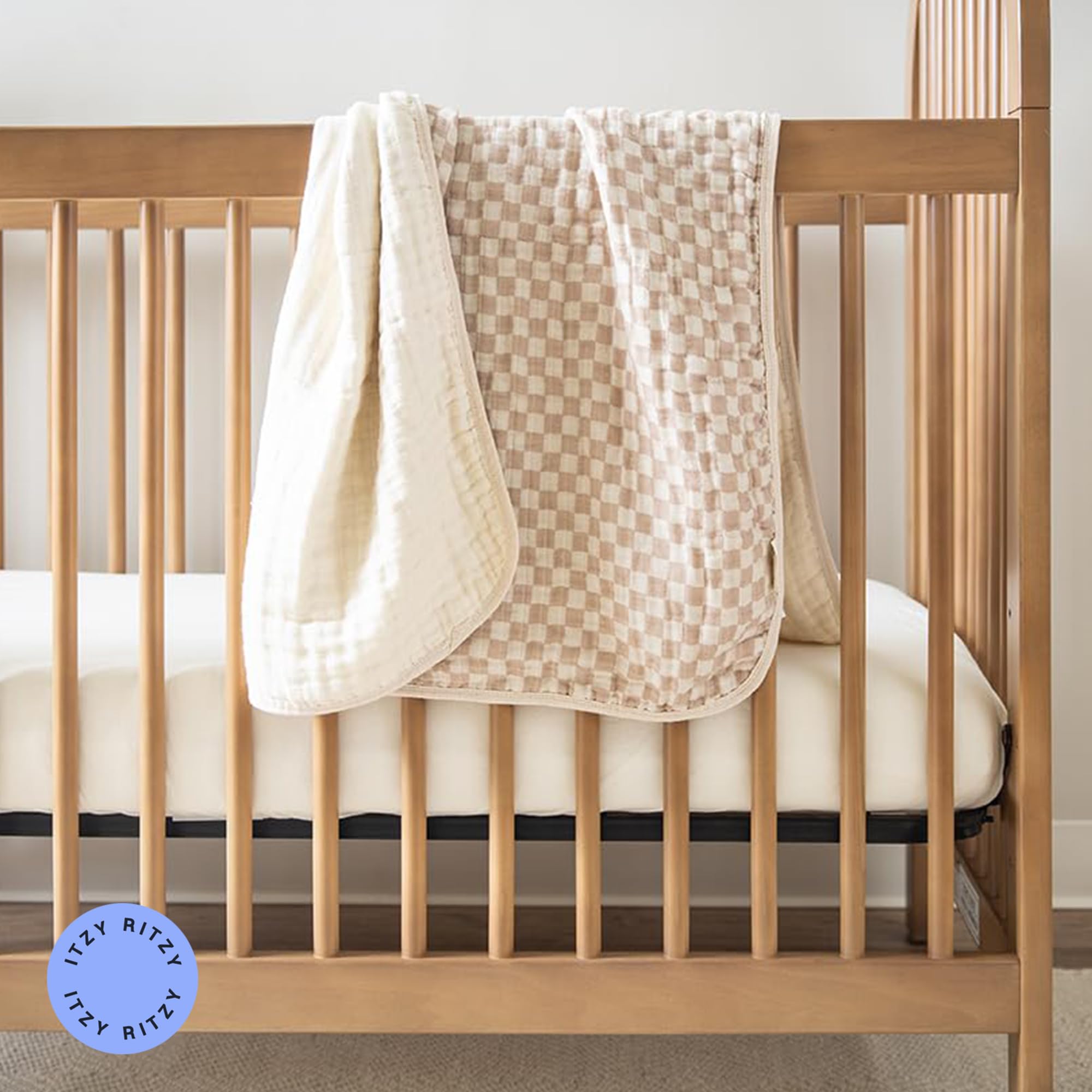 Manta de bebé – Manta de muselina de algodón suave multiusos – Se puede utilizar como un tapete para el tiempo boca abajo, cubierta de lactancia, sombra de cochecito y más – Mide 30 x 40 7