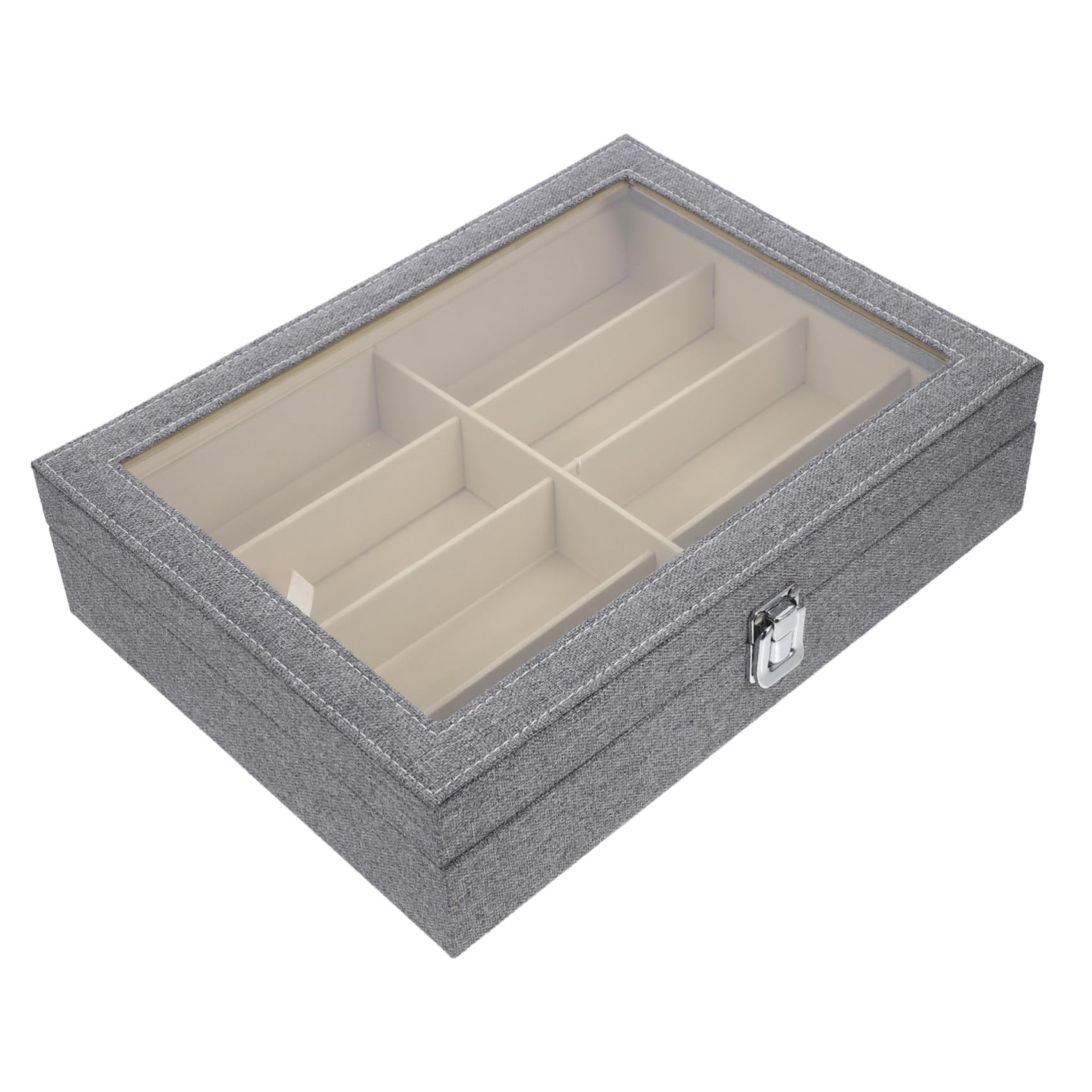 Organizador de Gafas y Lentes con Compartimentos Caja Expositora Transparente Gafas de Sol y Accesorios Almacenamiento Práctico