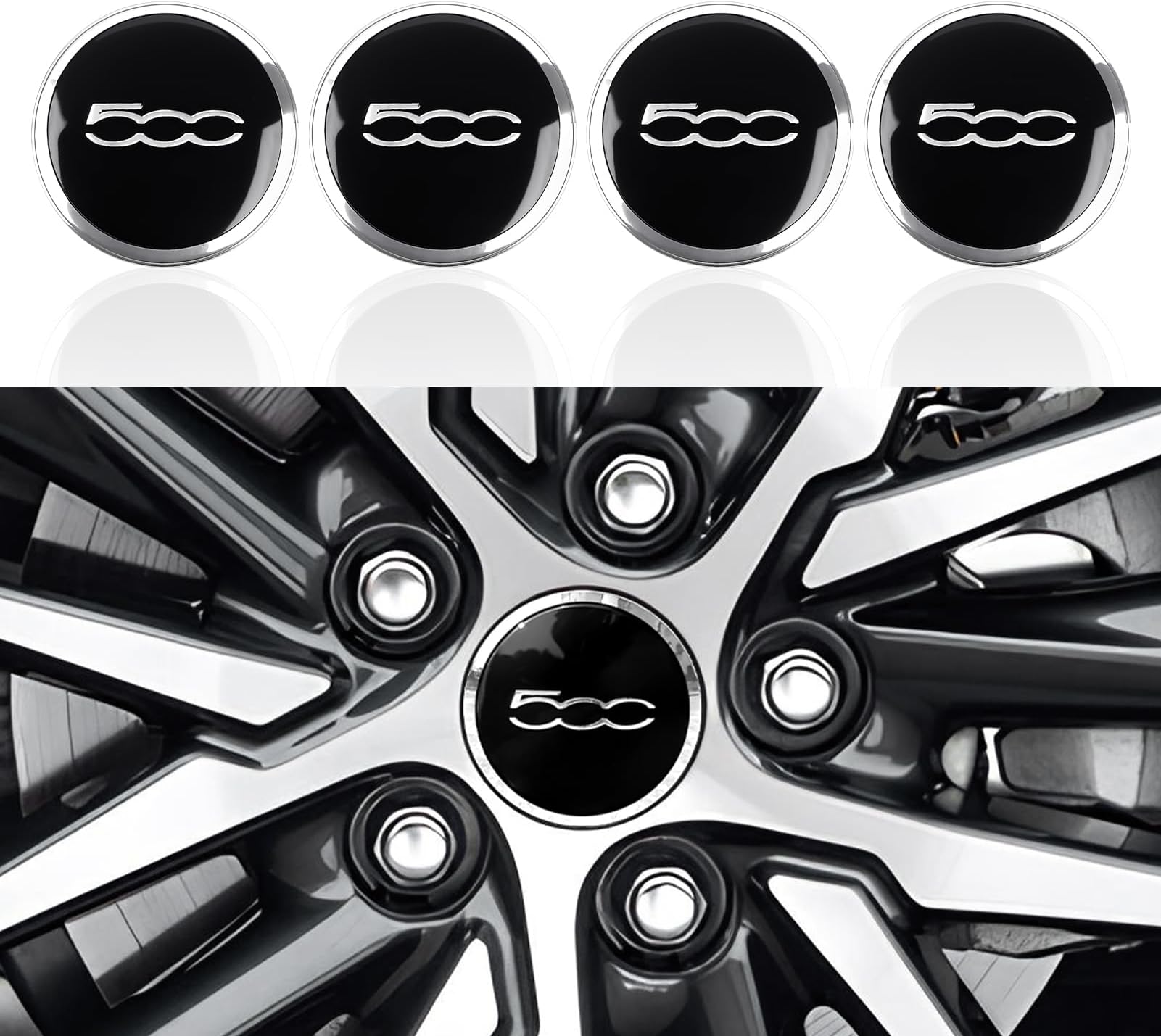2 Sottobicchieri Auto In Silicone - 6,5 Cm - Compatibili Con Fiat 500 - Antiscivolo E Impermeabili - Foto 1