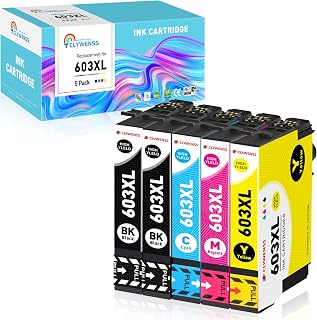 Clywenss 603XL Ink Cartridges Multipack Replacement for Epson 603 XL with Expression Home XP-2105 XP-2100 XP-3100 XP-3105 XP-4100 XP-4150 Workforce WF-2810 WF-2830 WF-2835 WF-2850, 5 Pack