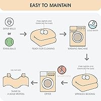 Vista 7 de Taupe Comforter Set, King, Damask Jacquard with Matching Solid Piece Work, 7 Piece Soft Bedding Set for All Season, Bed Skirt, Pillow Shams and