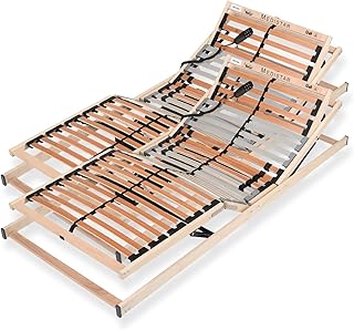 Lattenrost 180x200 cm elektrisch verstellbares Kopf & Fußteil fertig montiert 28 Latten 5 Zonen 150 kg Traglast Birkenschichtholz Made in Germany