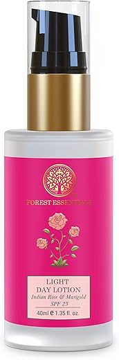 Forest Essentials Light Day Lotion Indian Rose & Marigold With SPF 25 for Dry Skin | Ayurvedic Hydrating Daily Moisturiser
